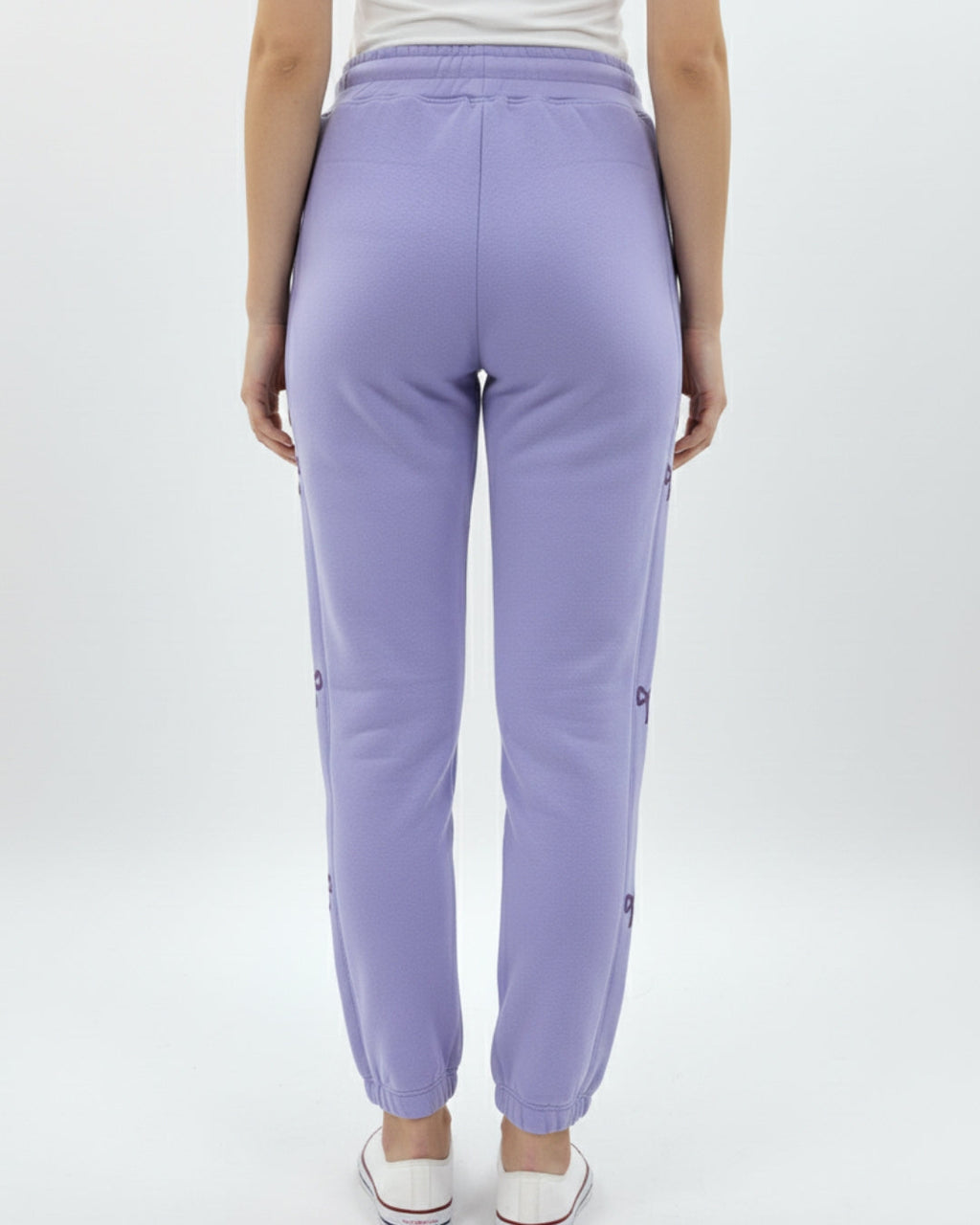 Fleece Trouser – Bow Print - Purple
