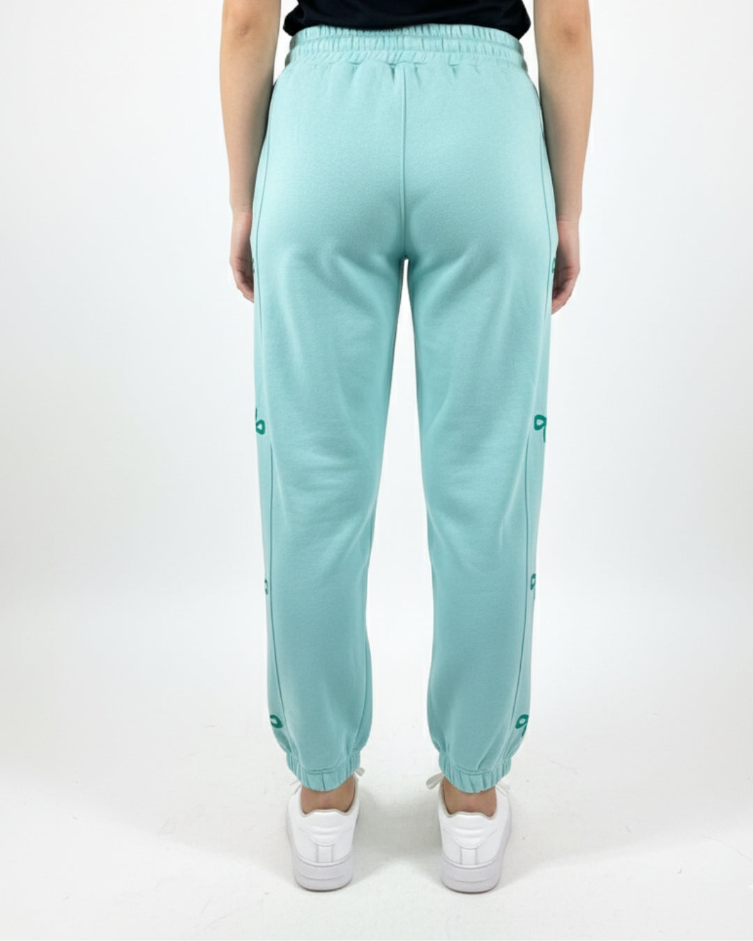 Fleece Trouser – Bow Print - Aqua Blue