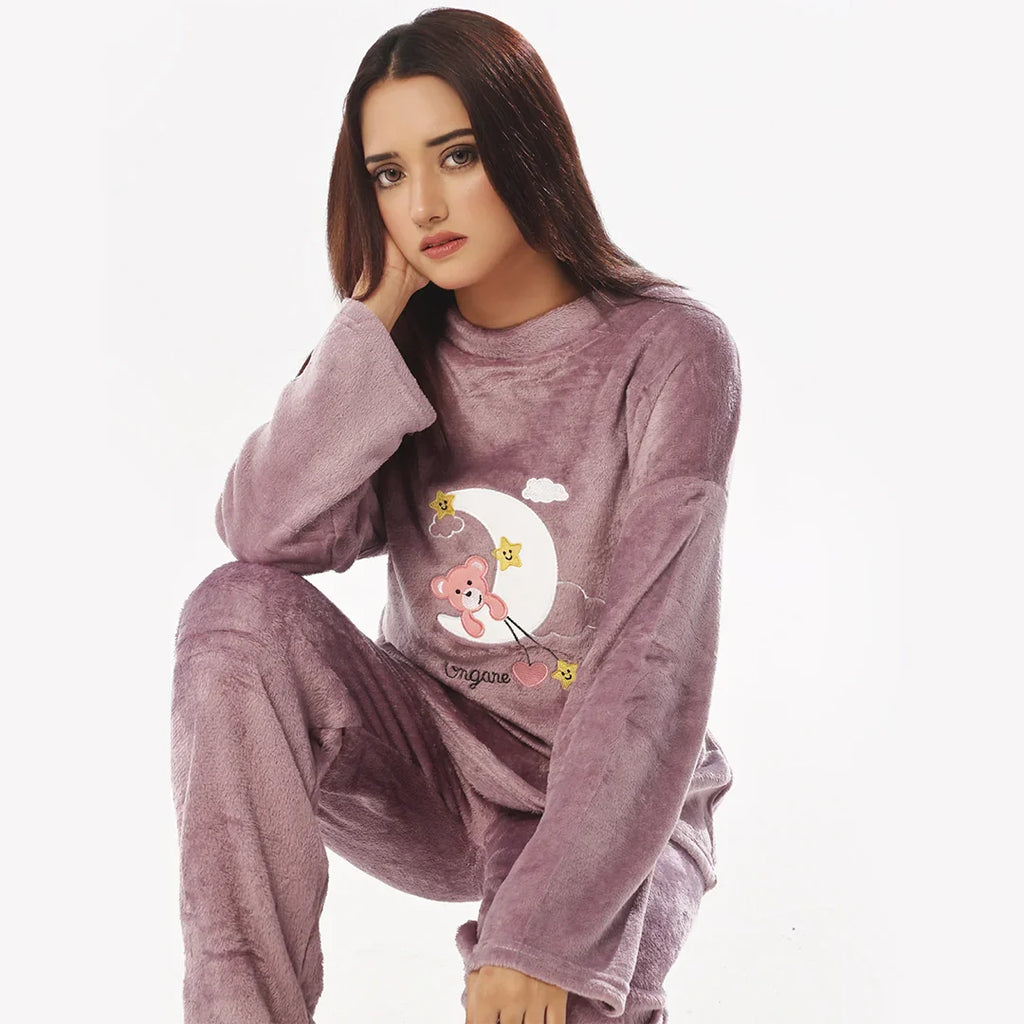 Purple Moon Fleece Pajama Suit