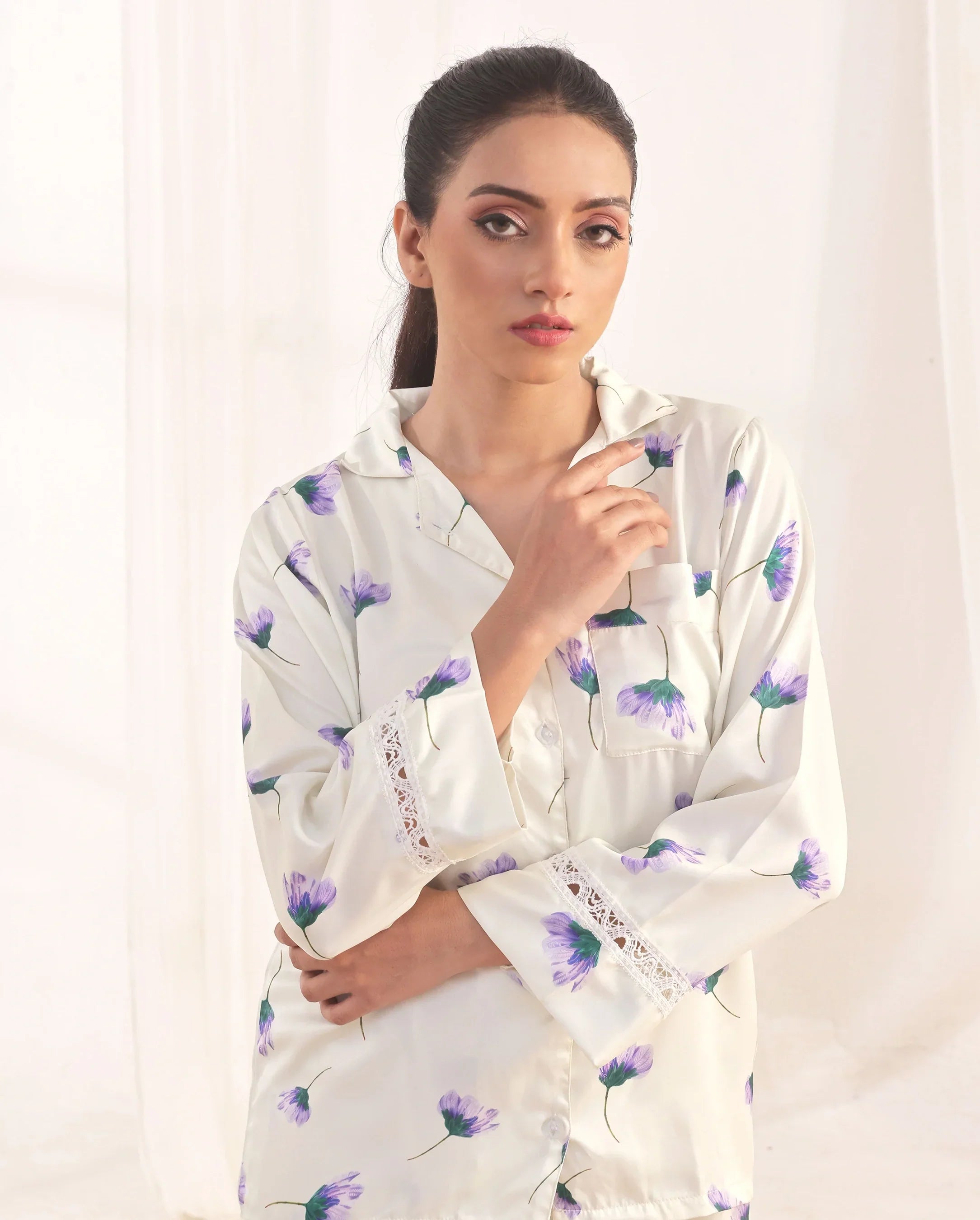 Silk Pajama Suit - Floral Haze