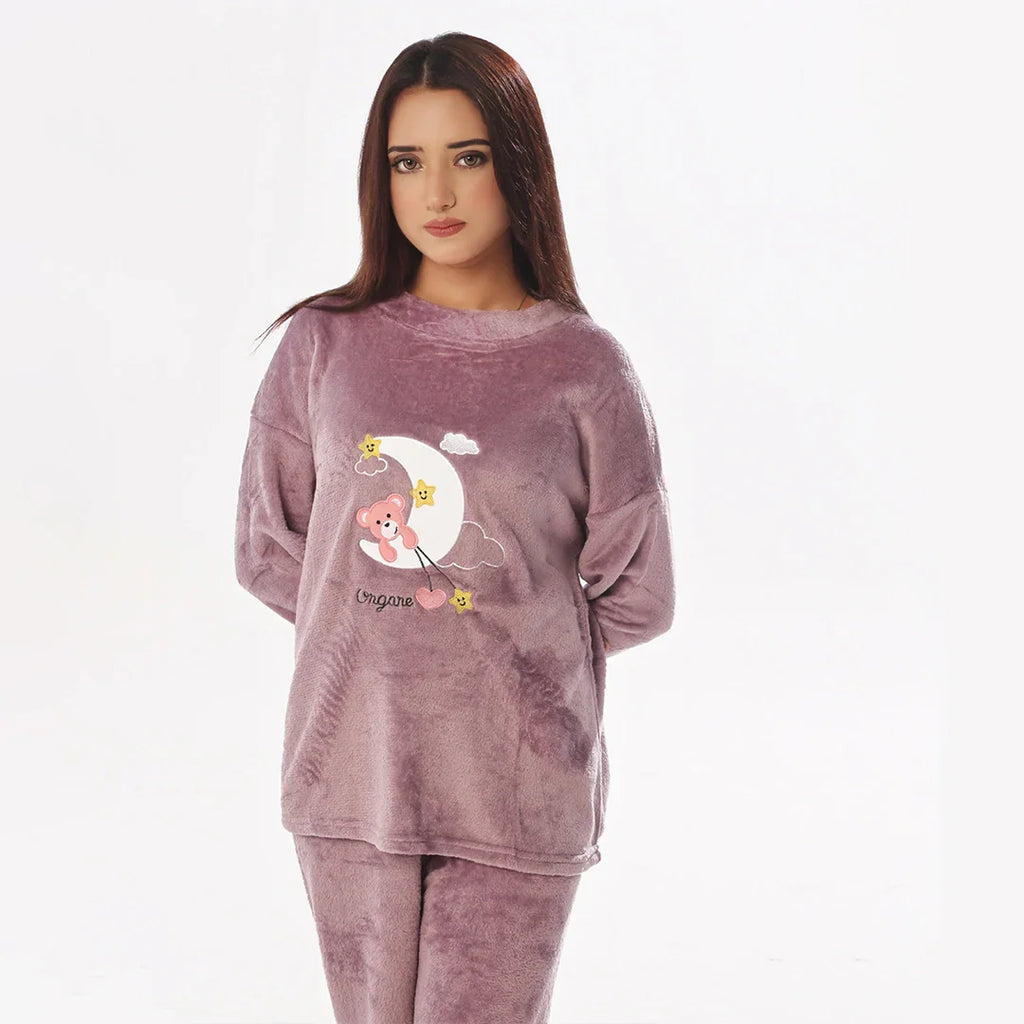 Purple Moon Fleece Pajama Suit