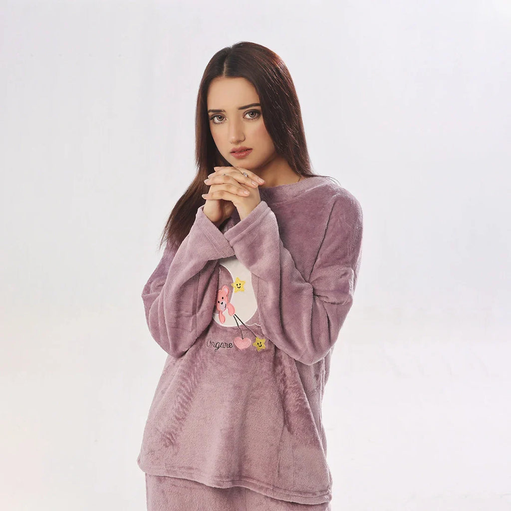 Purple Moon Fleece Pajama Suit