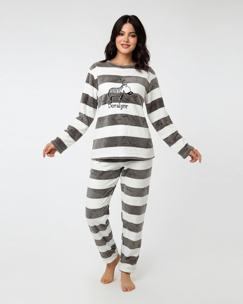 Fleece Pajama Suit - Cozy Zebra