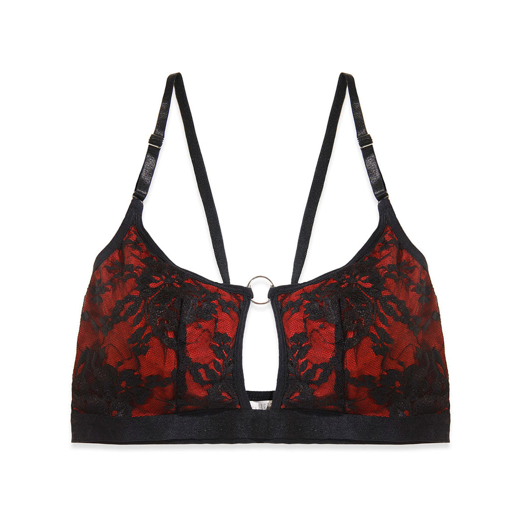 Flora Maroon Embroidered Bra
