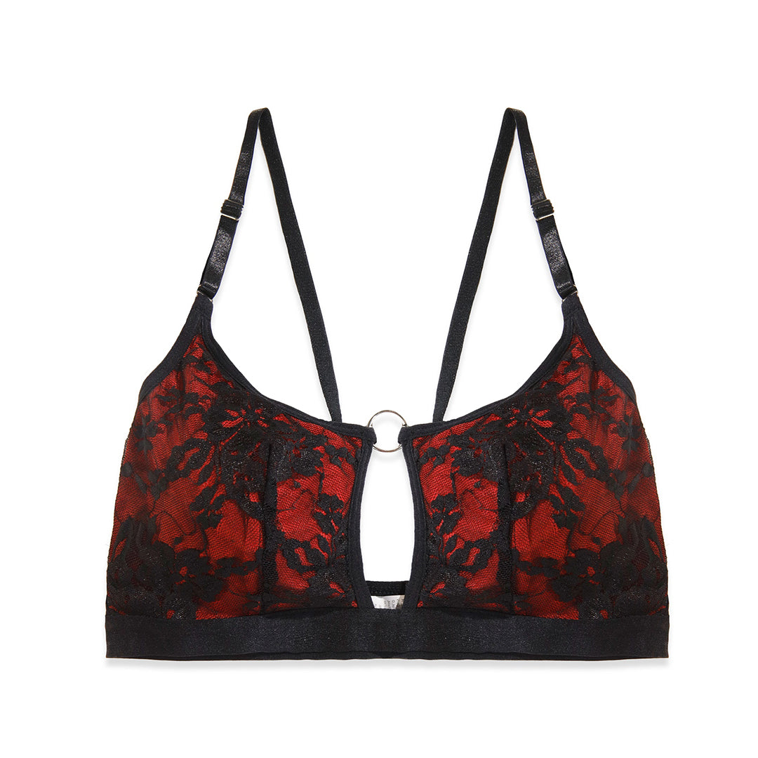 Flora Maroon Embroidered Bra