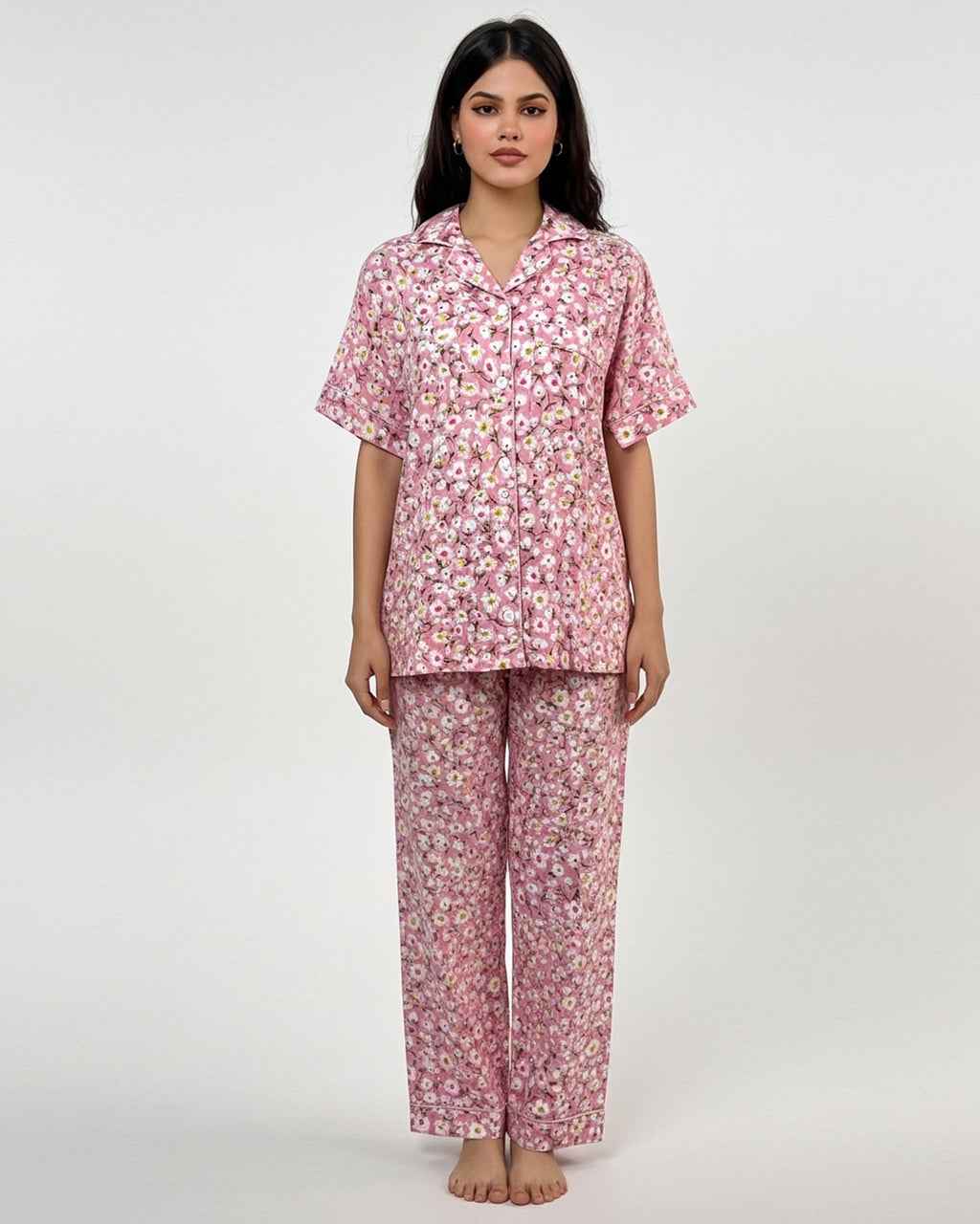 Linen Pajama Suit - Blossom Dream