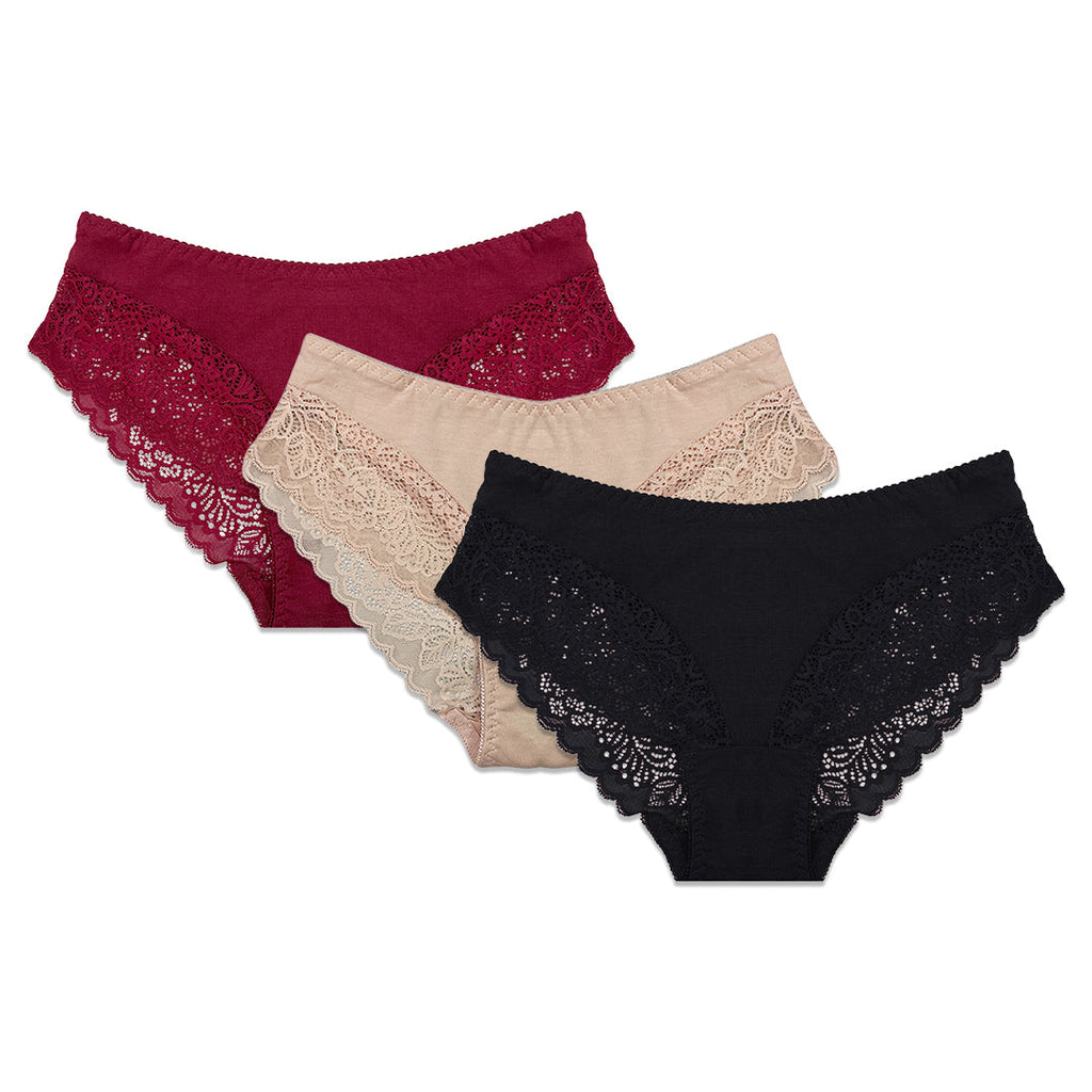Pack of 3 Briefs Panties - Lace Grace