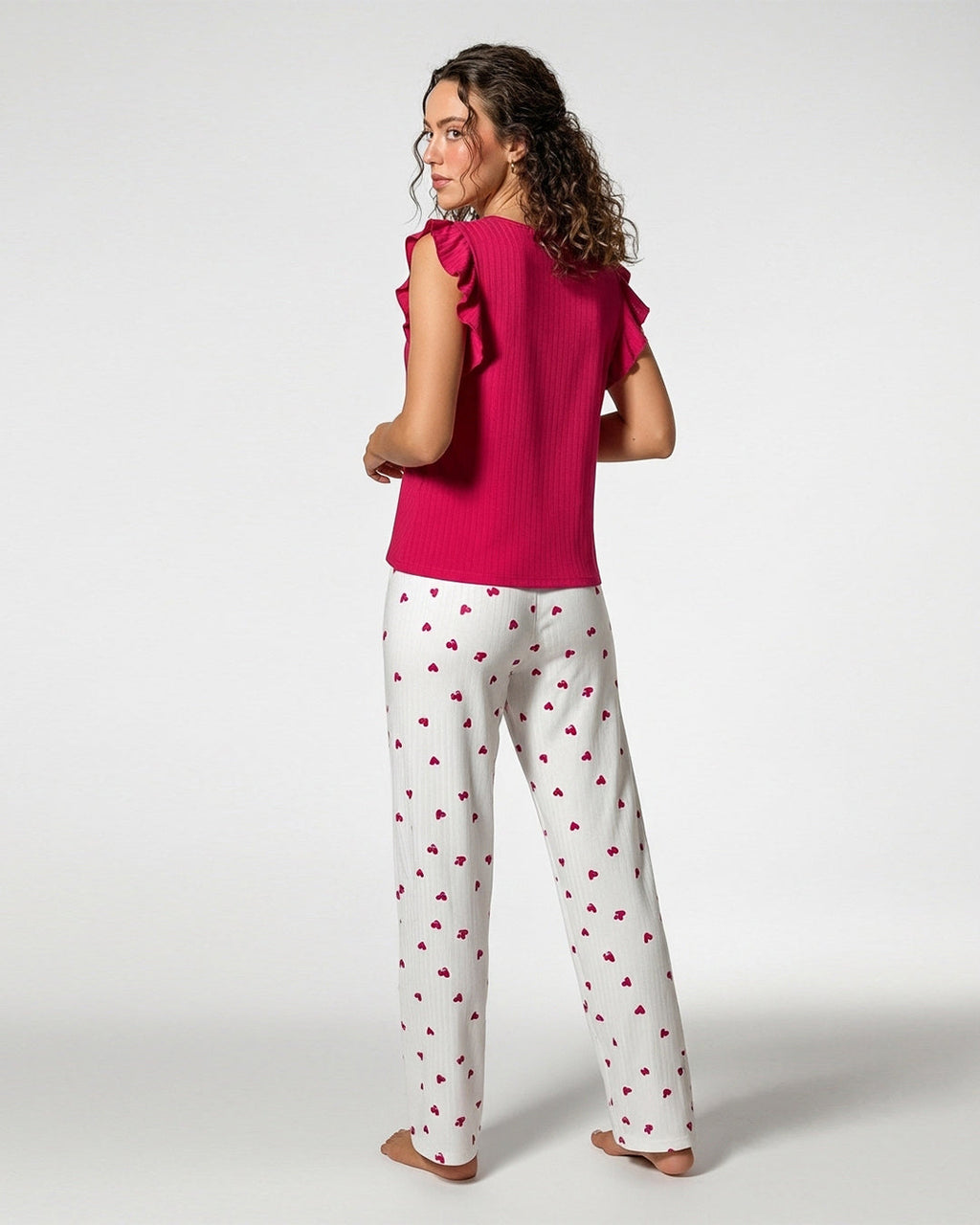 Cotton PJ Set - Heart Ease - Pink