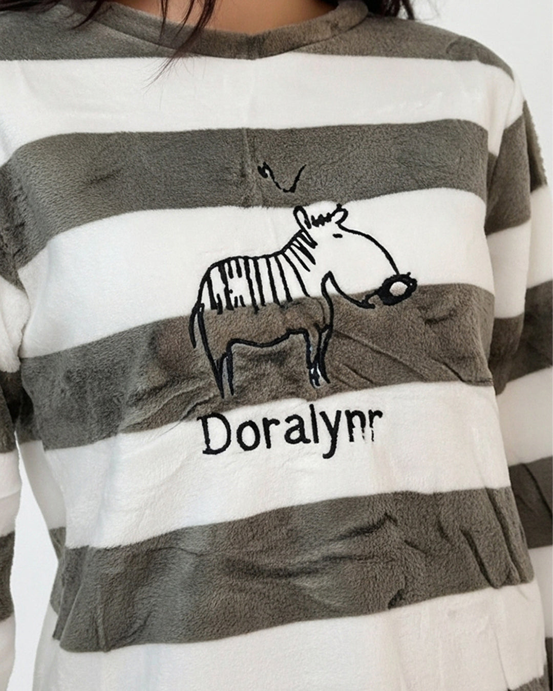 Fleece Pajama Suit - Cozy Zebra