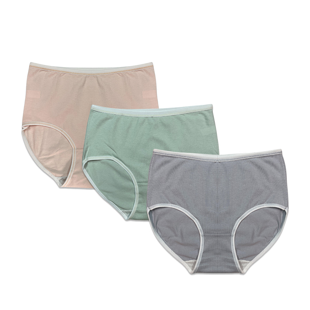 Pack of 3 Briefs Panties - Classic Cotton