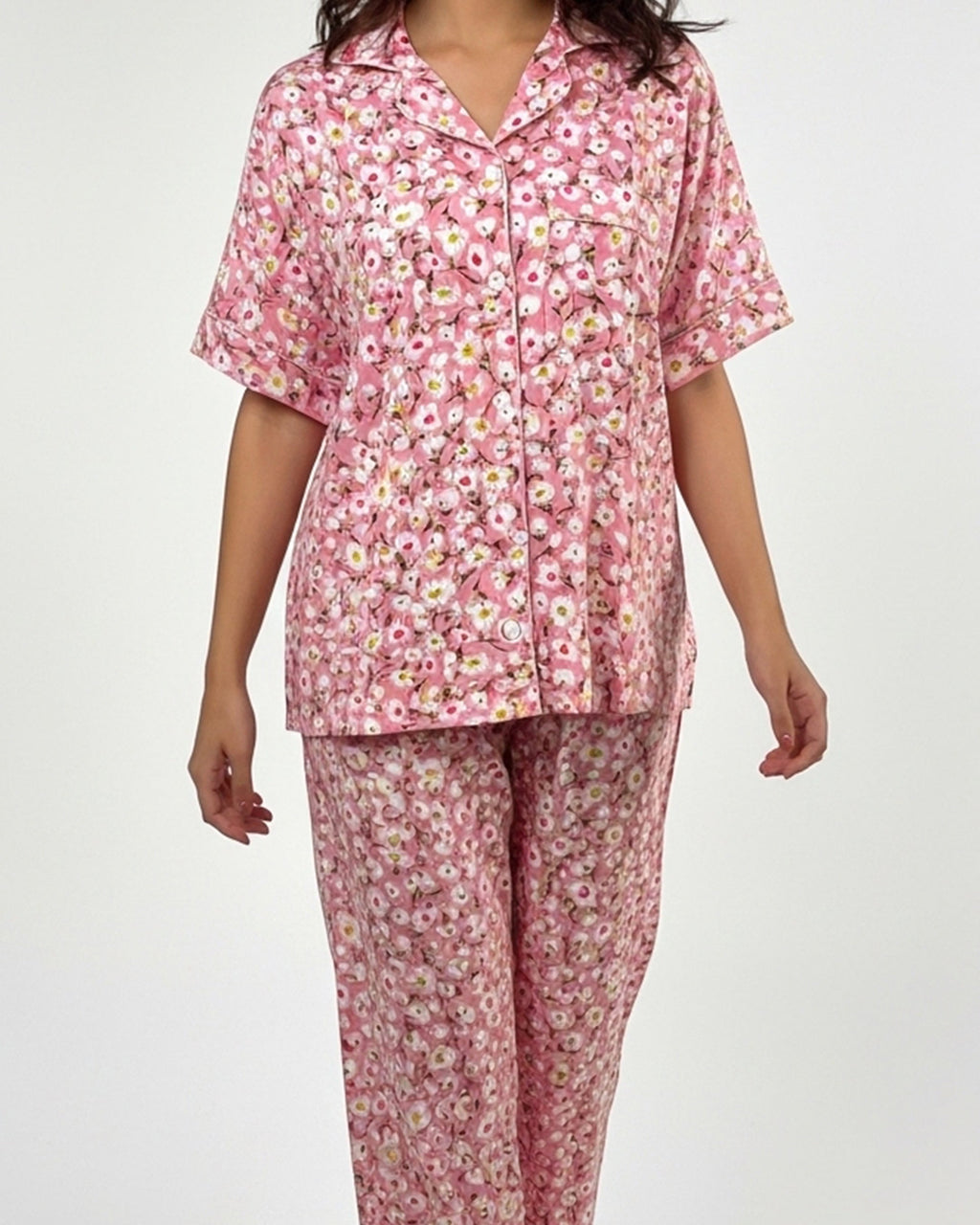 Linen Pajama Suit - Blossom Dream