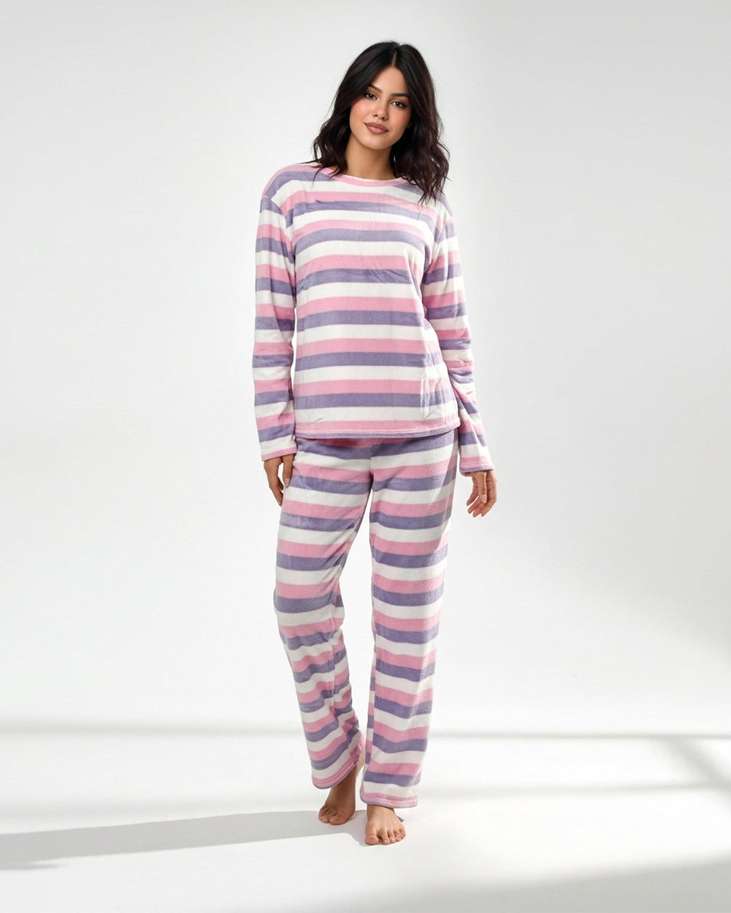 Fleece Pajama Suit - Stripy Glow