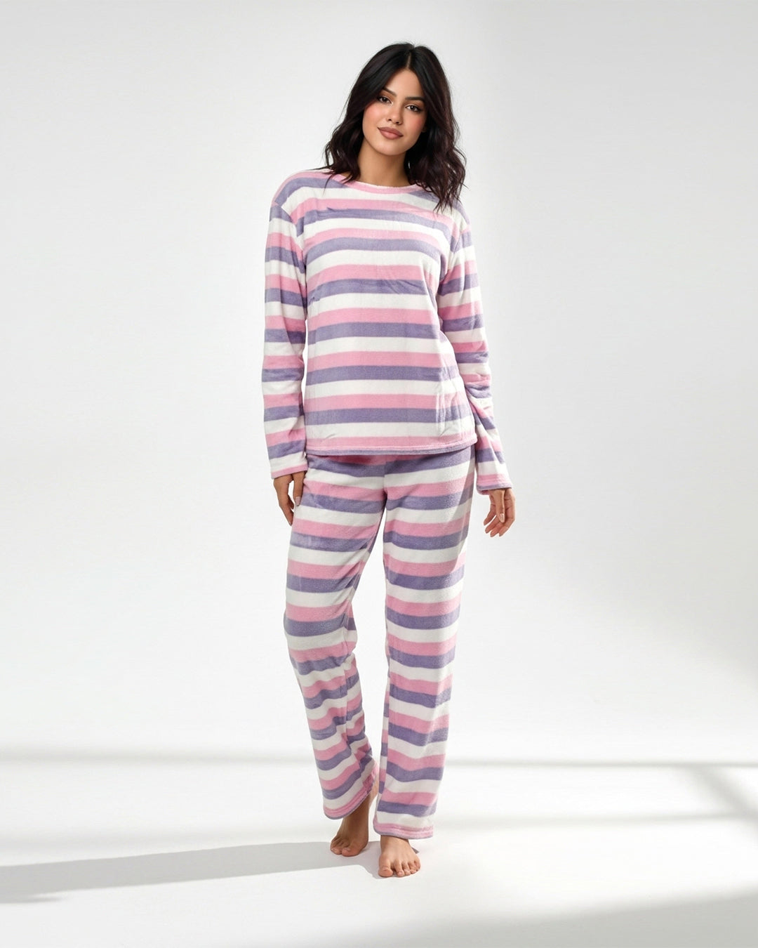 Fleece Pajama Suit - Stripy Glow