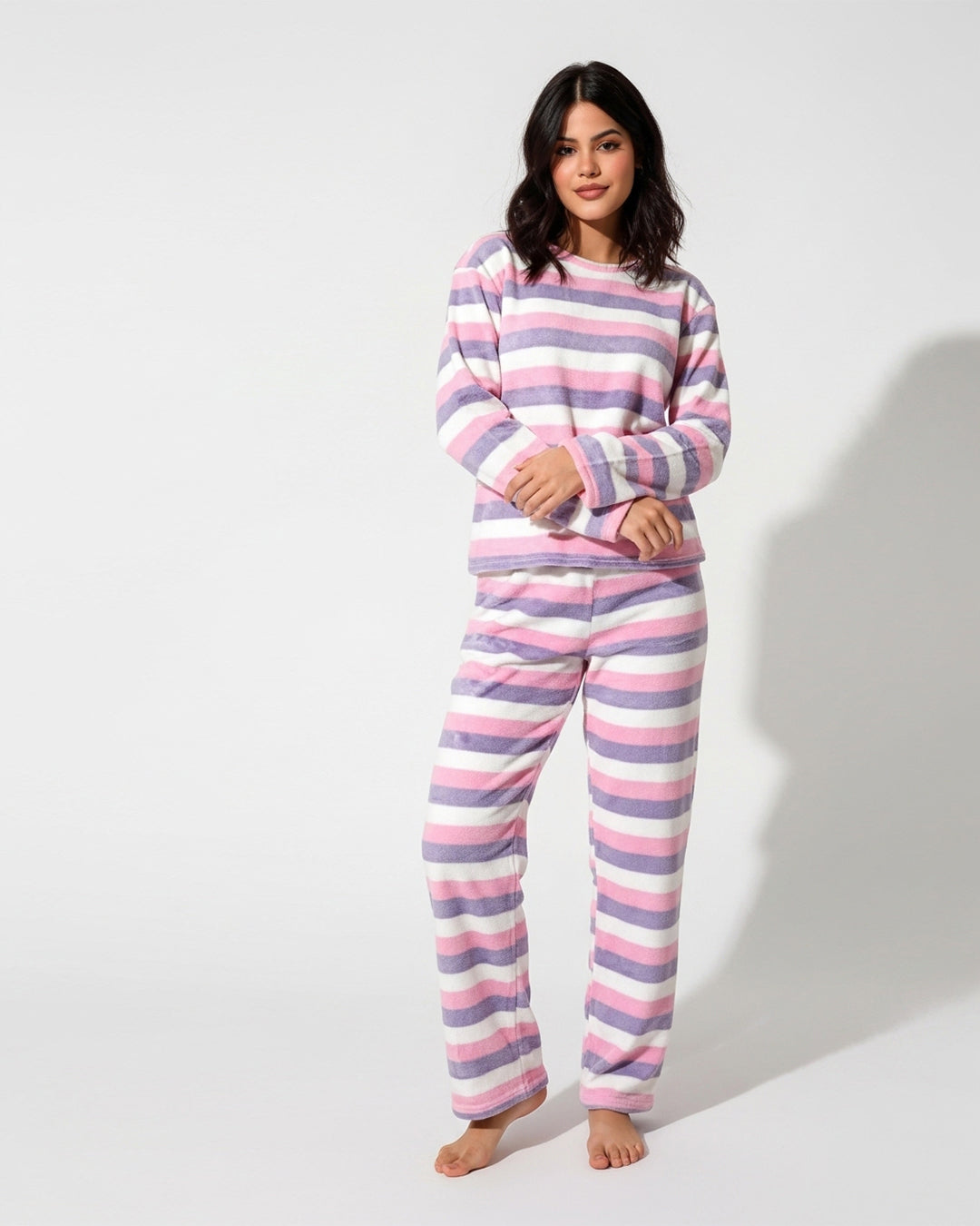 Fleece Pajama Suit - Stripy Glow