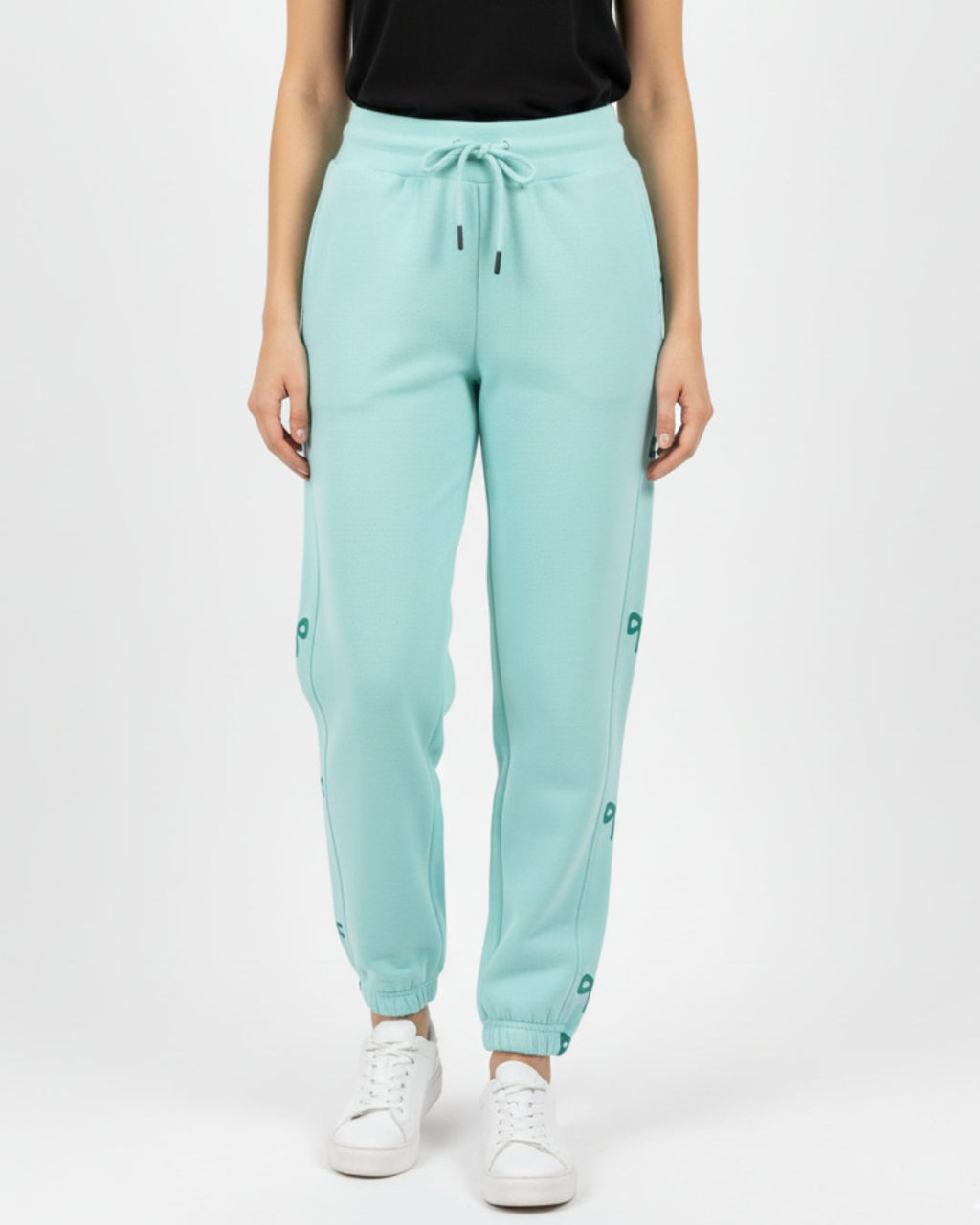 Fleece Trouser – Bow Print - Aqua Blue