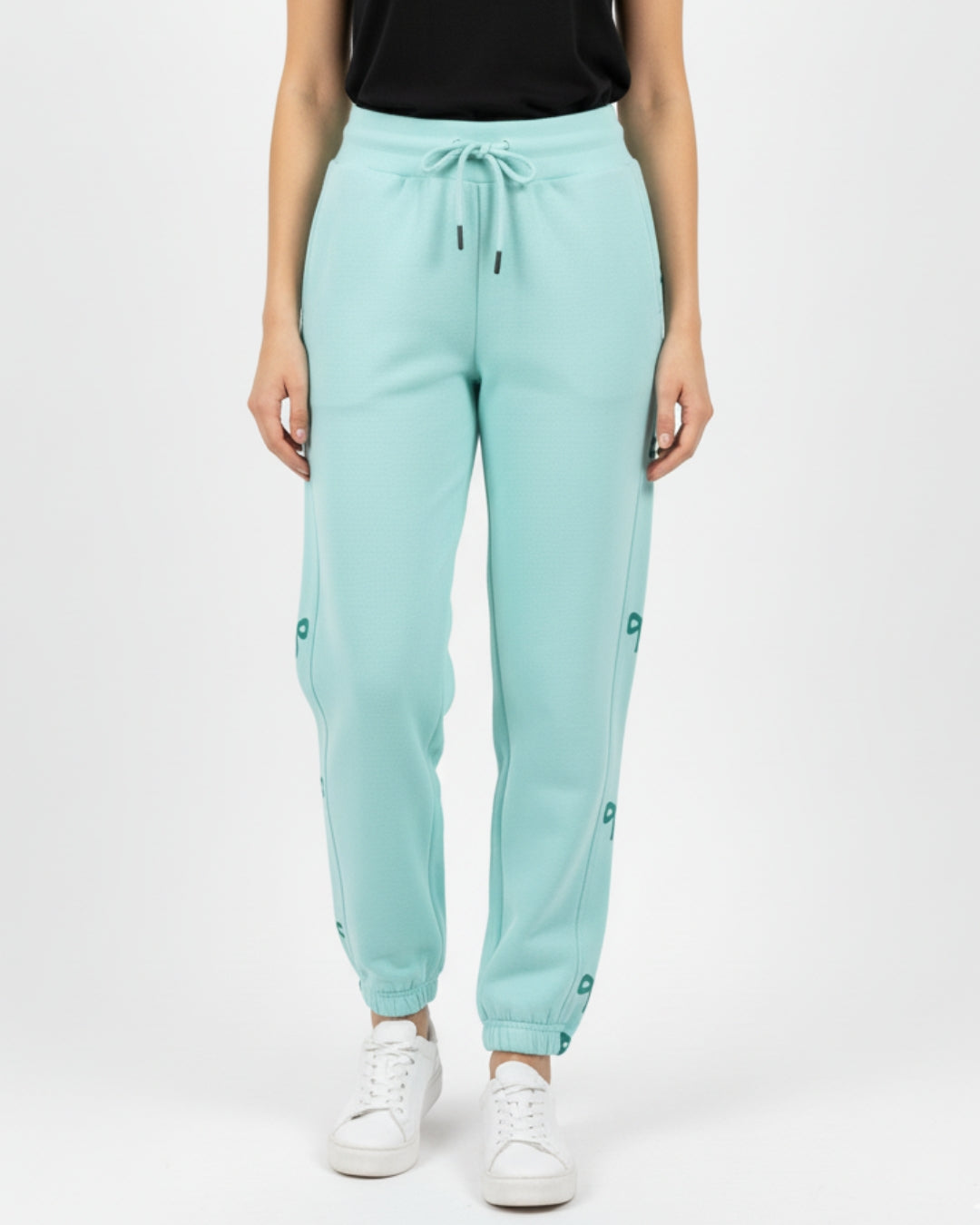 Fleece Trouser – Bow Print - Aqua Blue