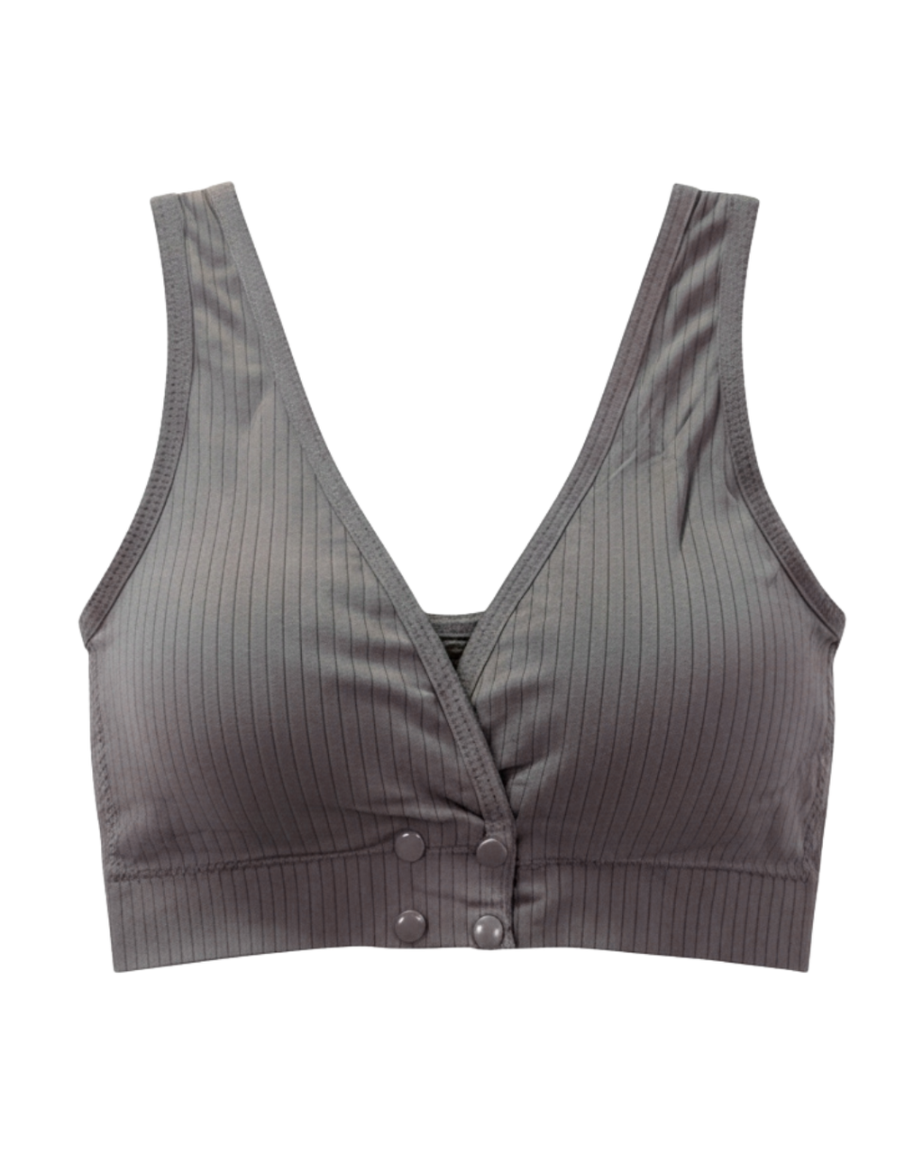 Wireless Front-Closure Cotton Bra - Softelle Grey