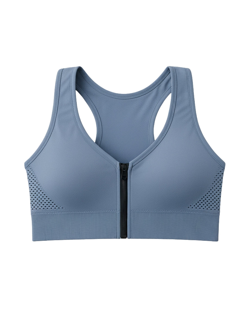 Sylas Zipper Pushup Sports Bra Blue