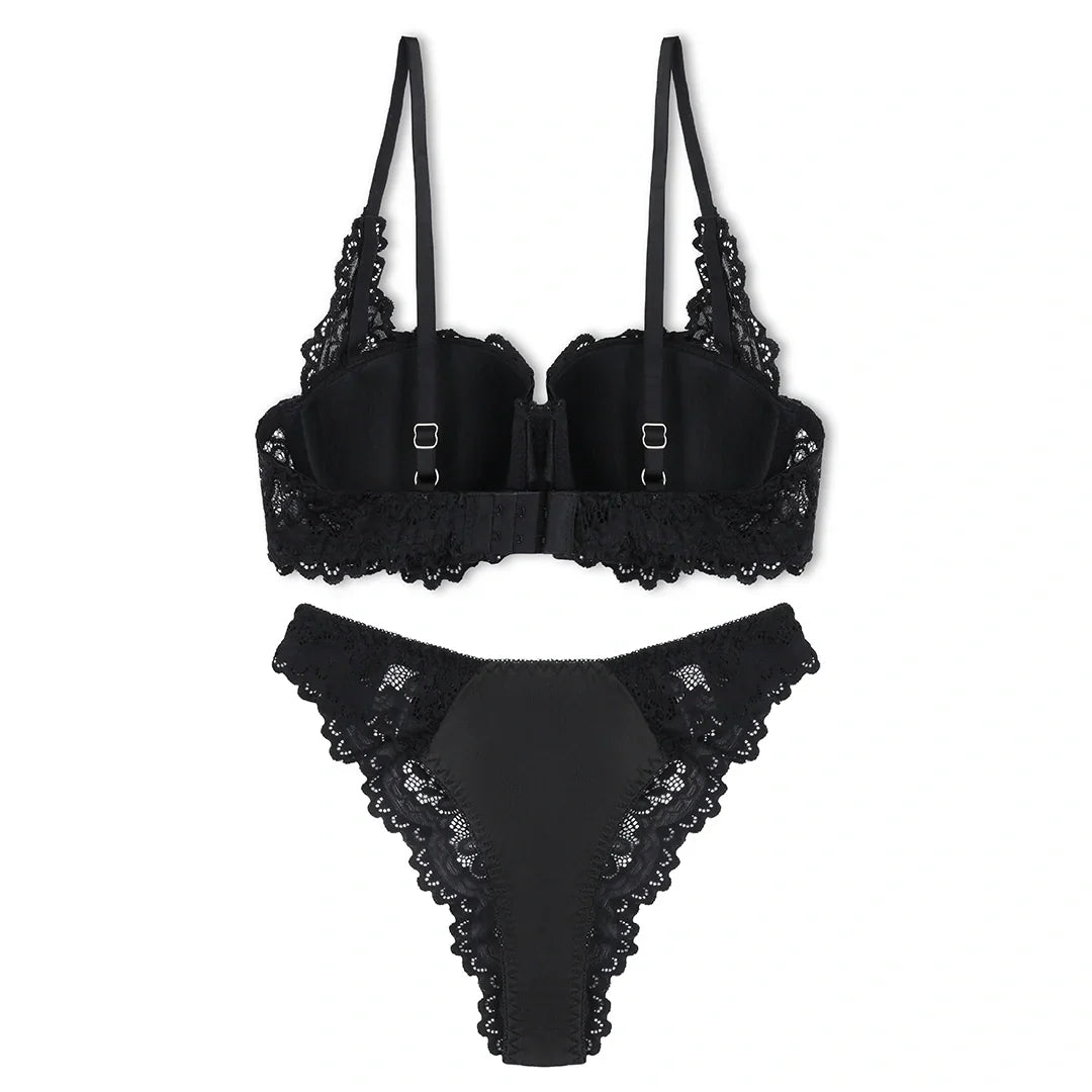 Skyler Embroidered Padded Bra and Panty Set