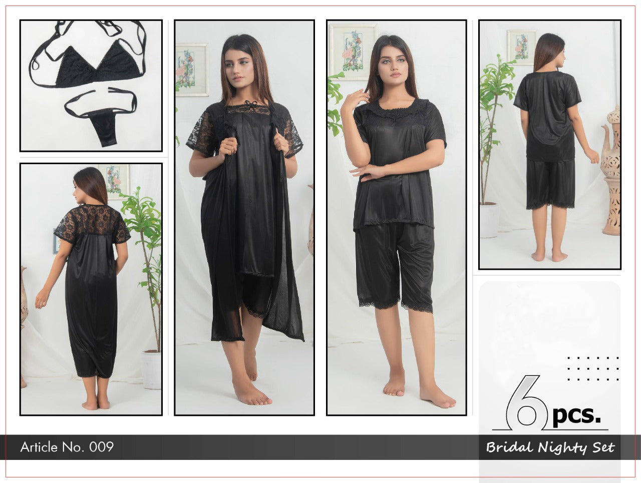 Femmeease - 6 Pcs Nighty Set - 009