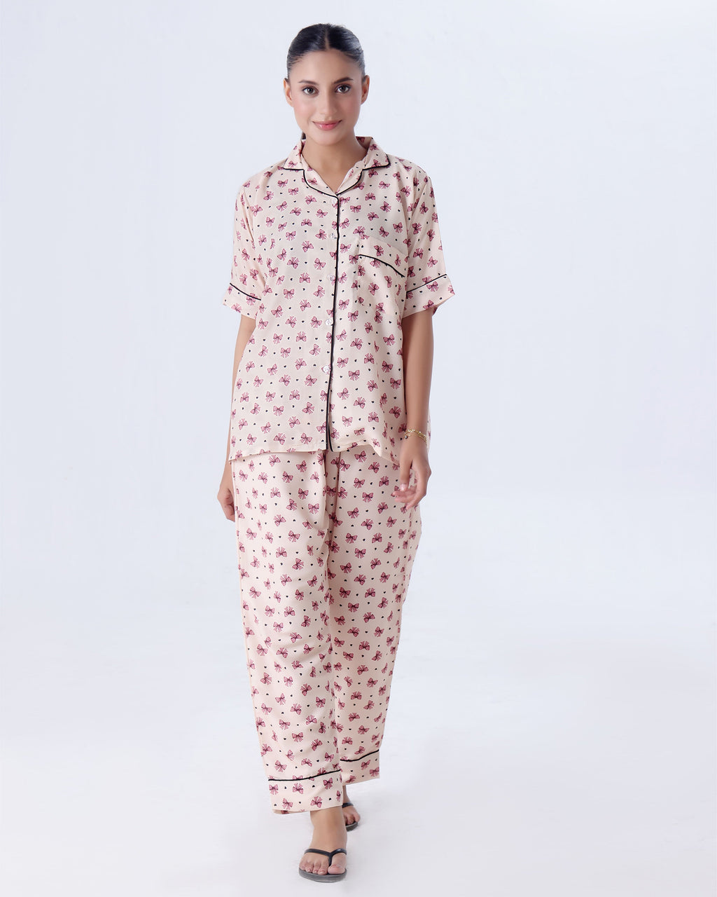 Summer Pajama Suit - Ribbon And hearts