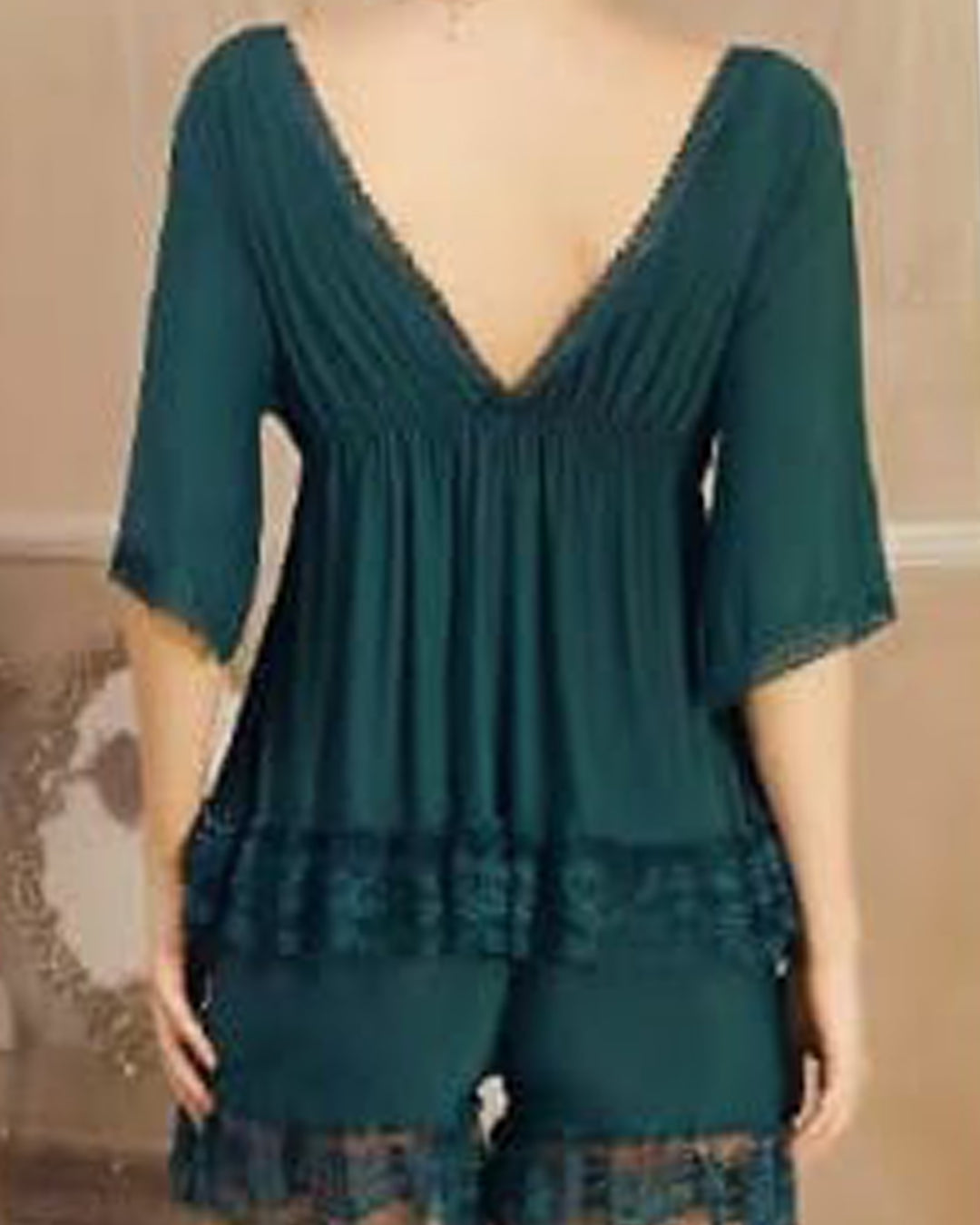 Babydoll Lingerie  - Milky Deep Neck