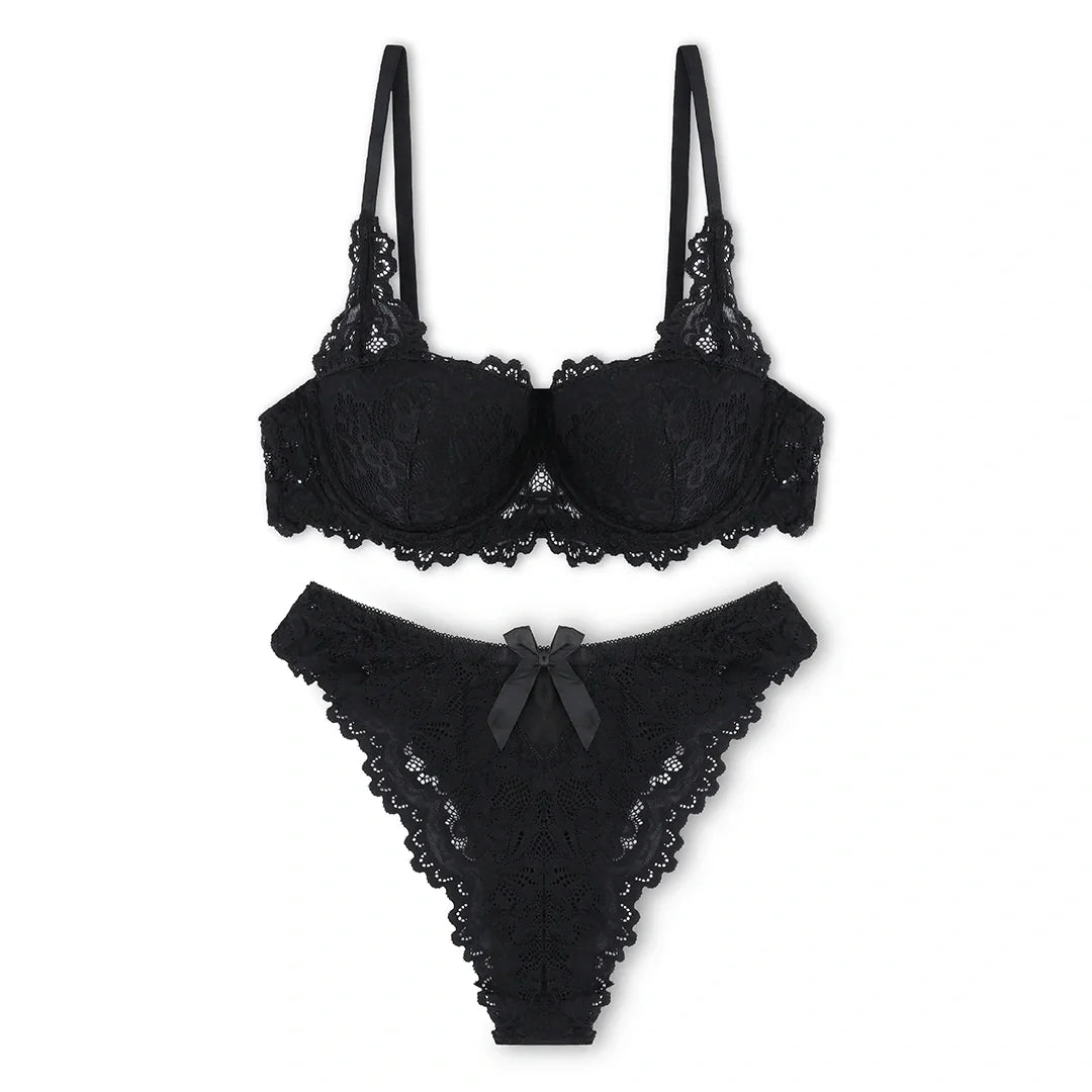 Skyler Embroidered Padded Bra and Panty Set