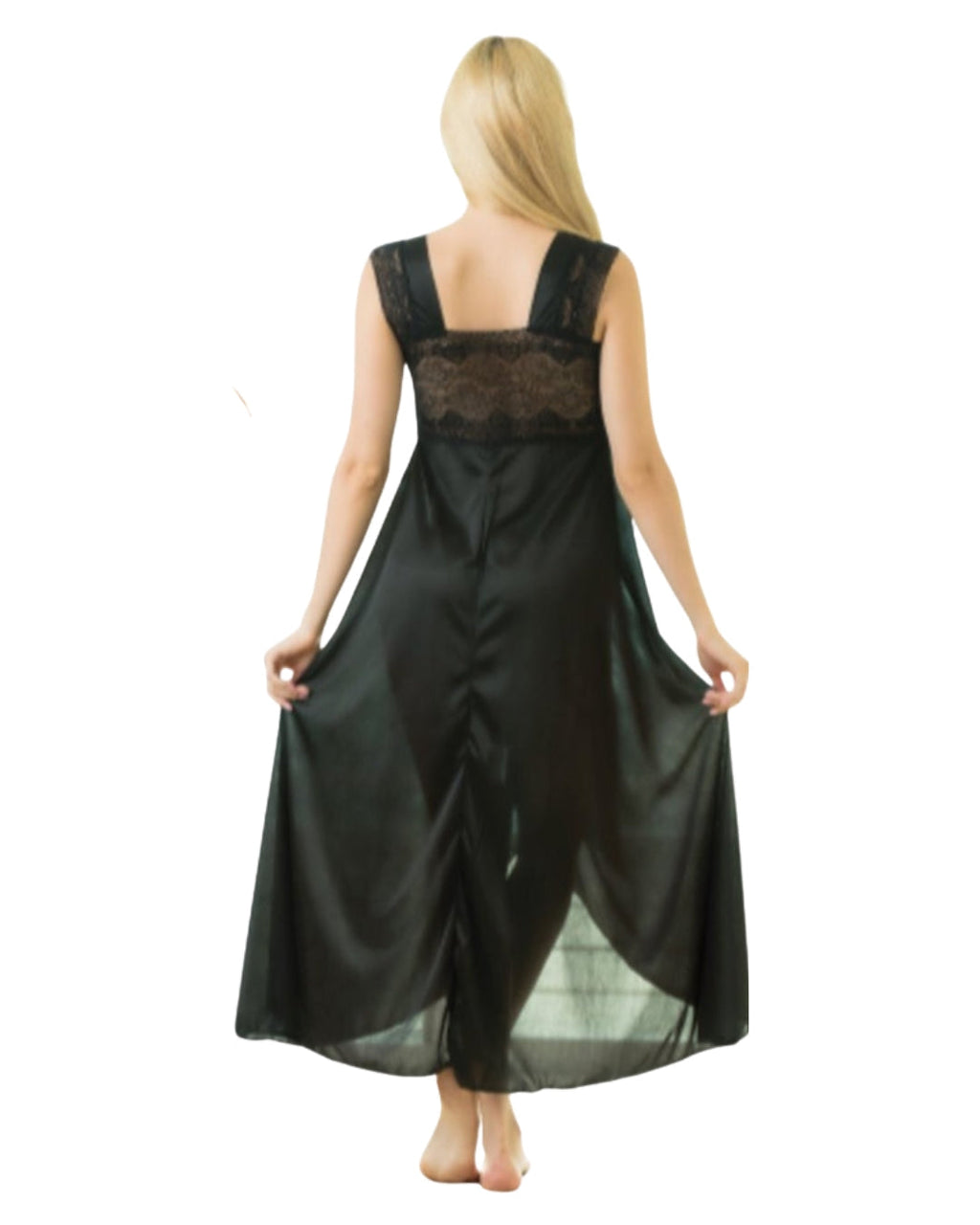 Elegant 1 Piece Cross Cut Long Nightie (011)