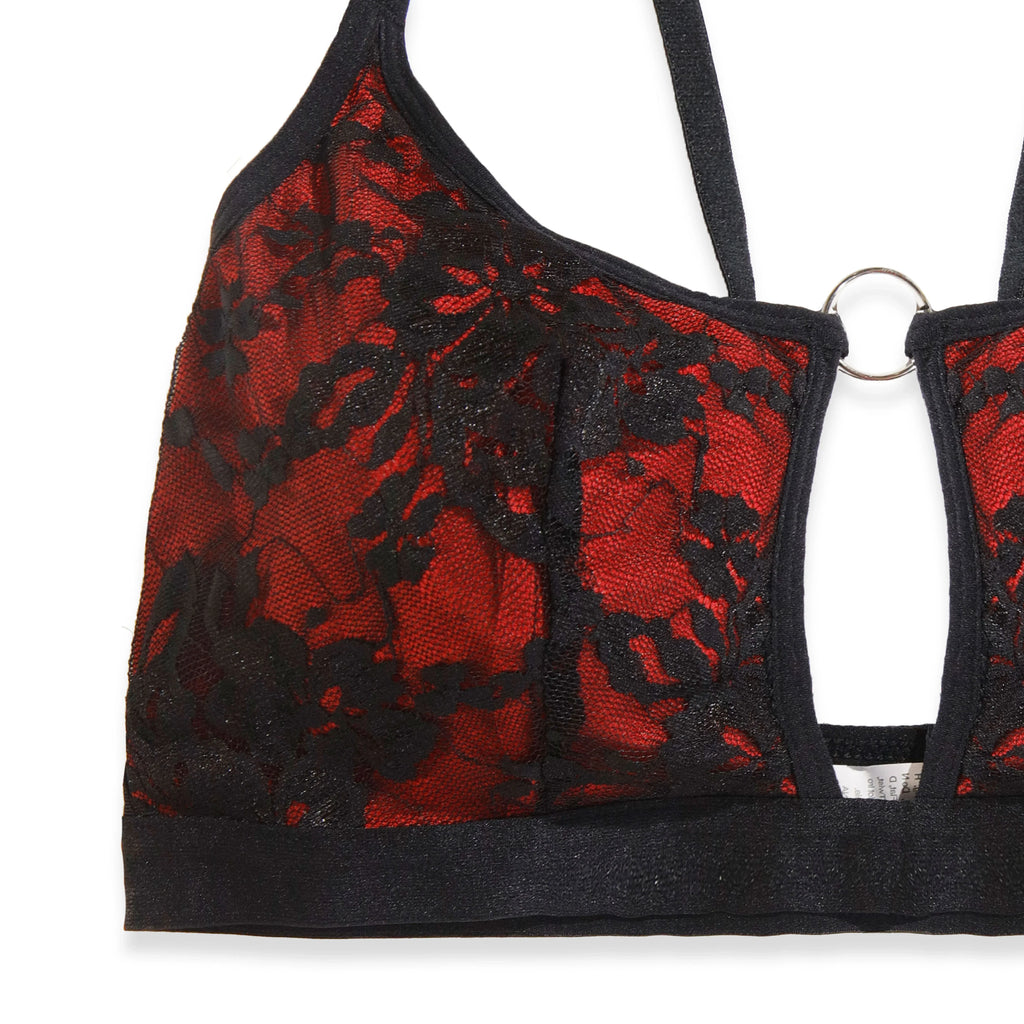 Flora Maroon Embroidered Bra