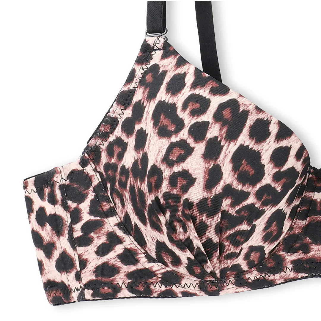 Jaguar Print Padded Bra and Panty Set