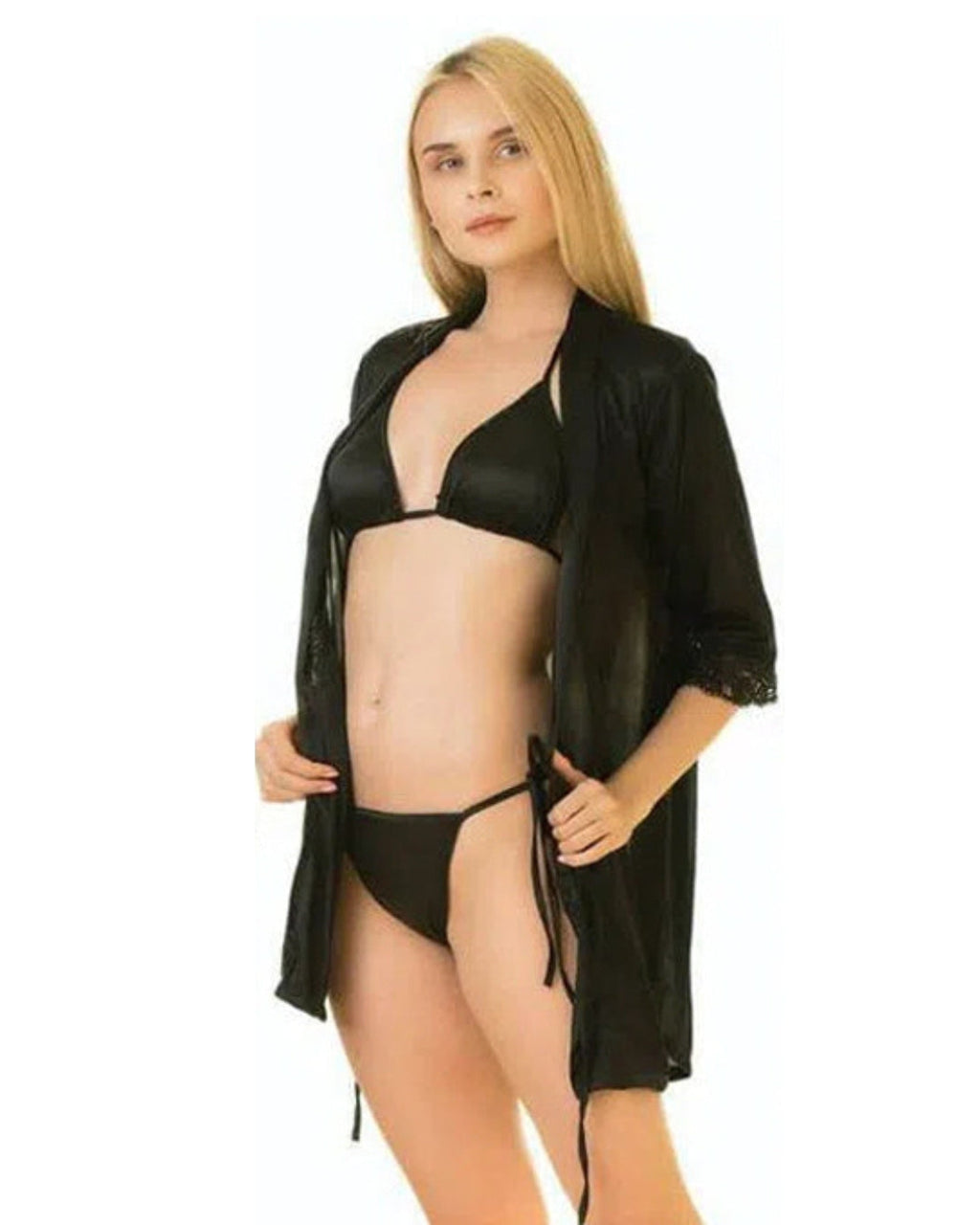 Allure - Silk Robe with Bra and Panty