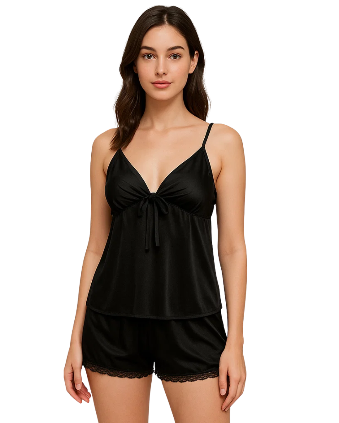 2 Piece Inner Top and Short Silk Cami Set