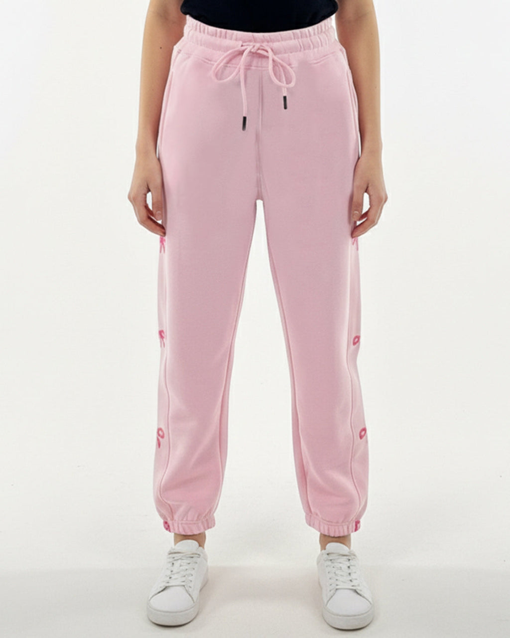 Fleece Trouser – Bow Print - Pink