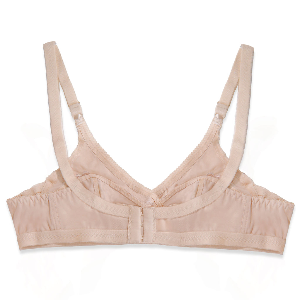 Embroidered Weave Casual Non Padded Wireless Bra