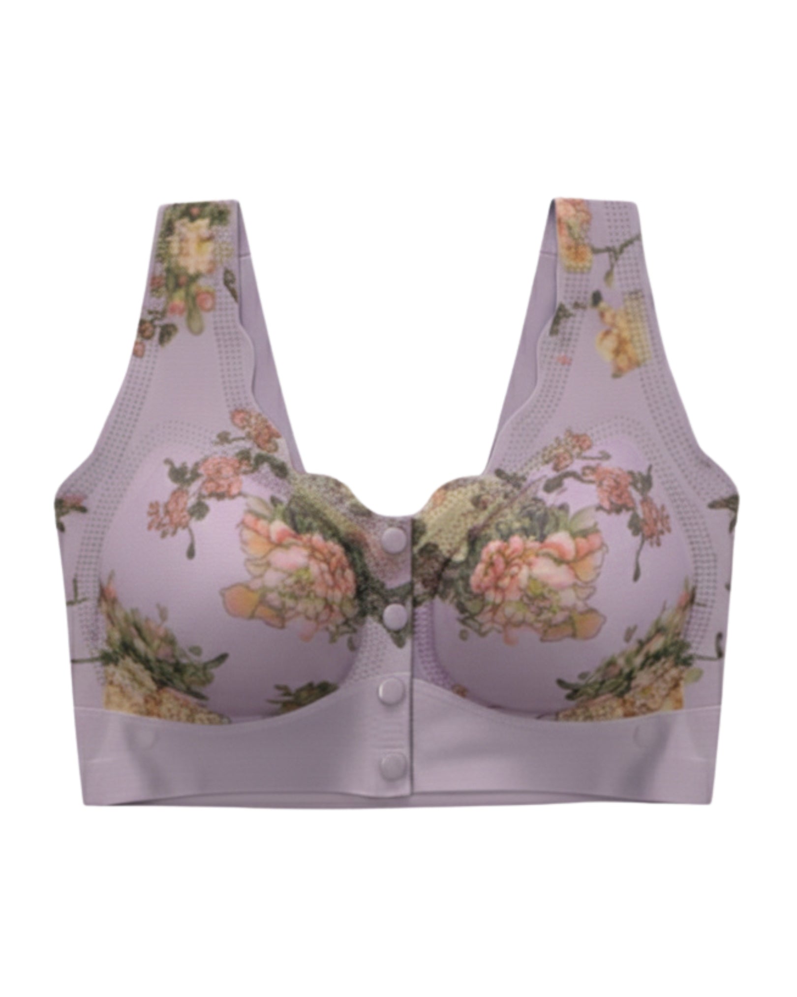 Wireless Front-Closure Padded Bra - Florvya Purple