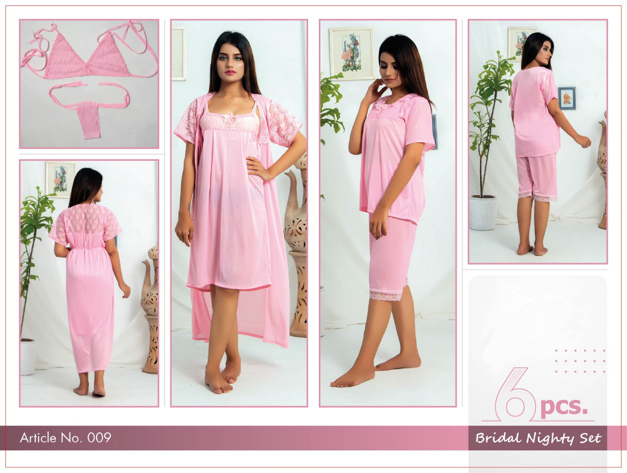 Femmeease - 6 Pcs Nighty Set - 009