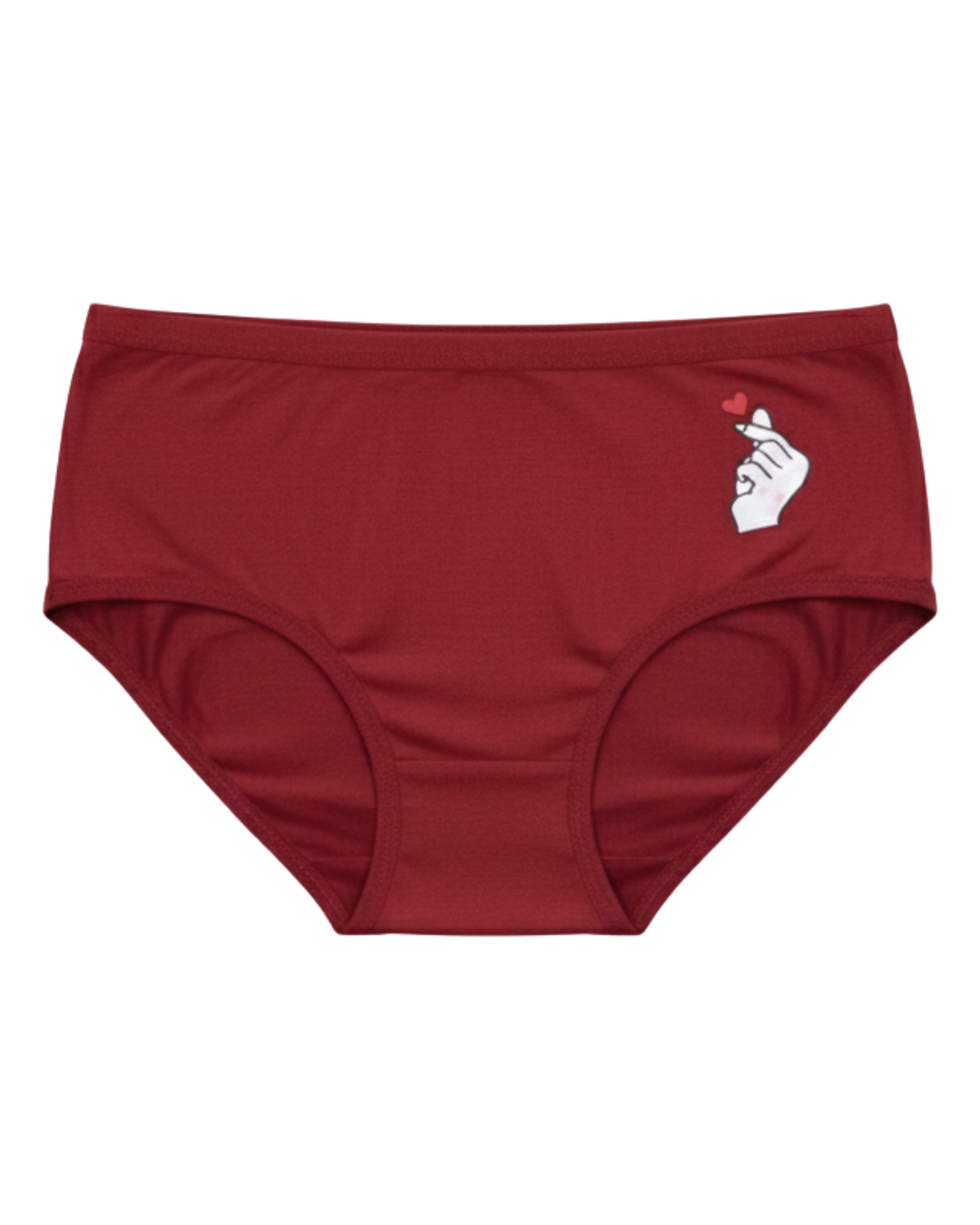 Graphic Cotton Brief Panty – Amoria - Maroon