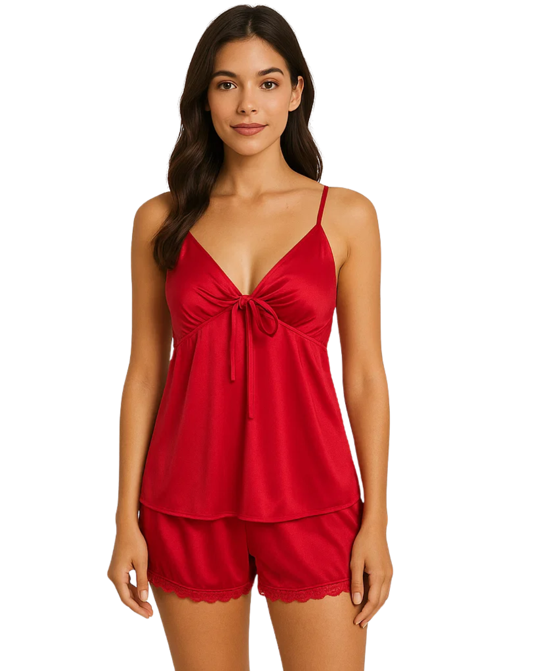 2 Piece Inner Top and Short Silk Cami Set
