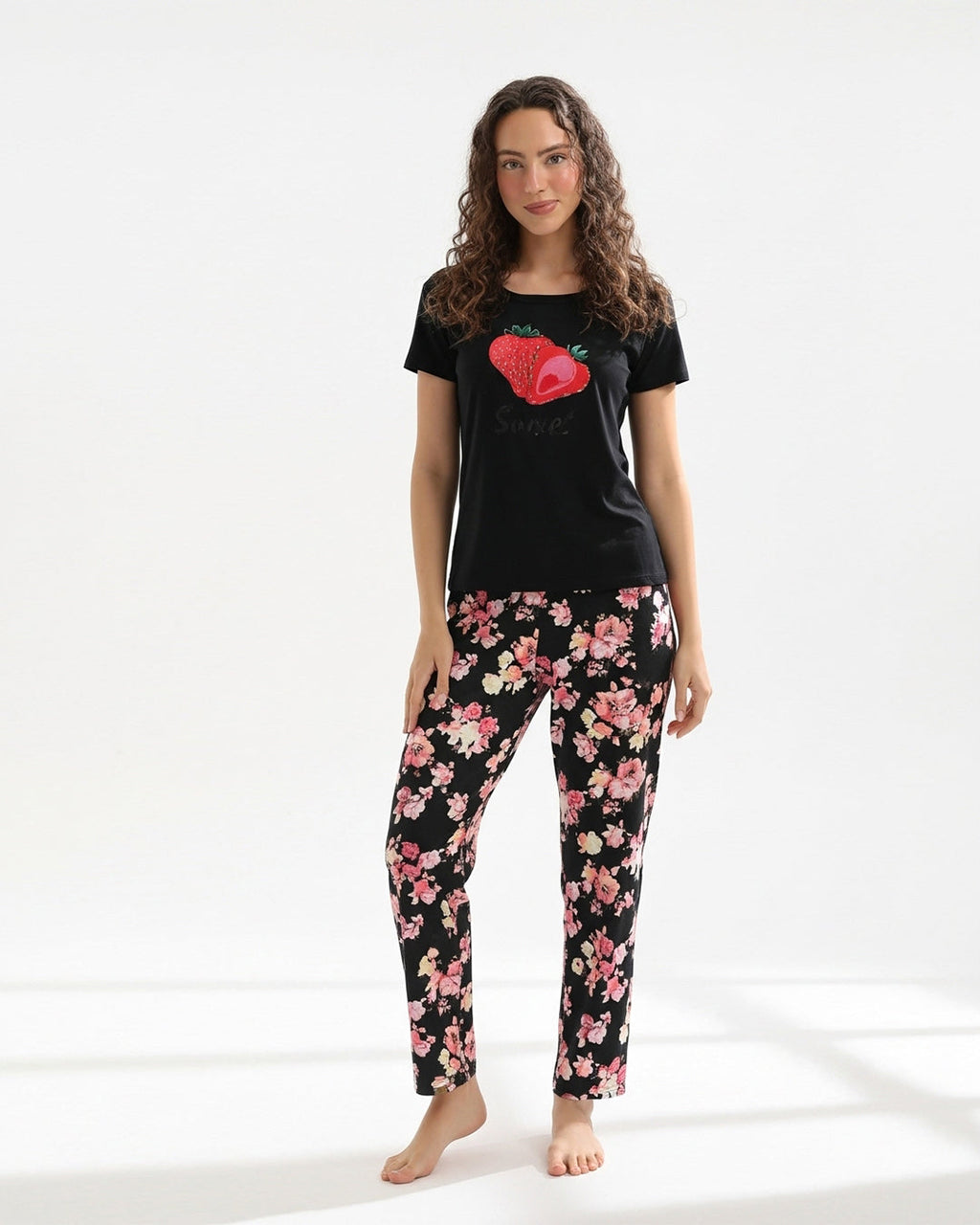 Cotton PJ Set - Strawberry Chic
