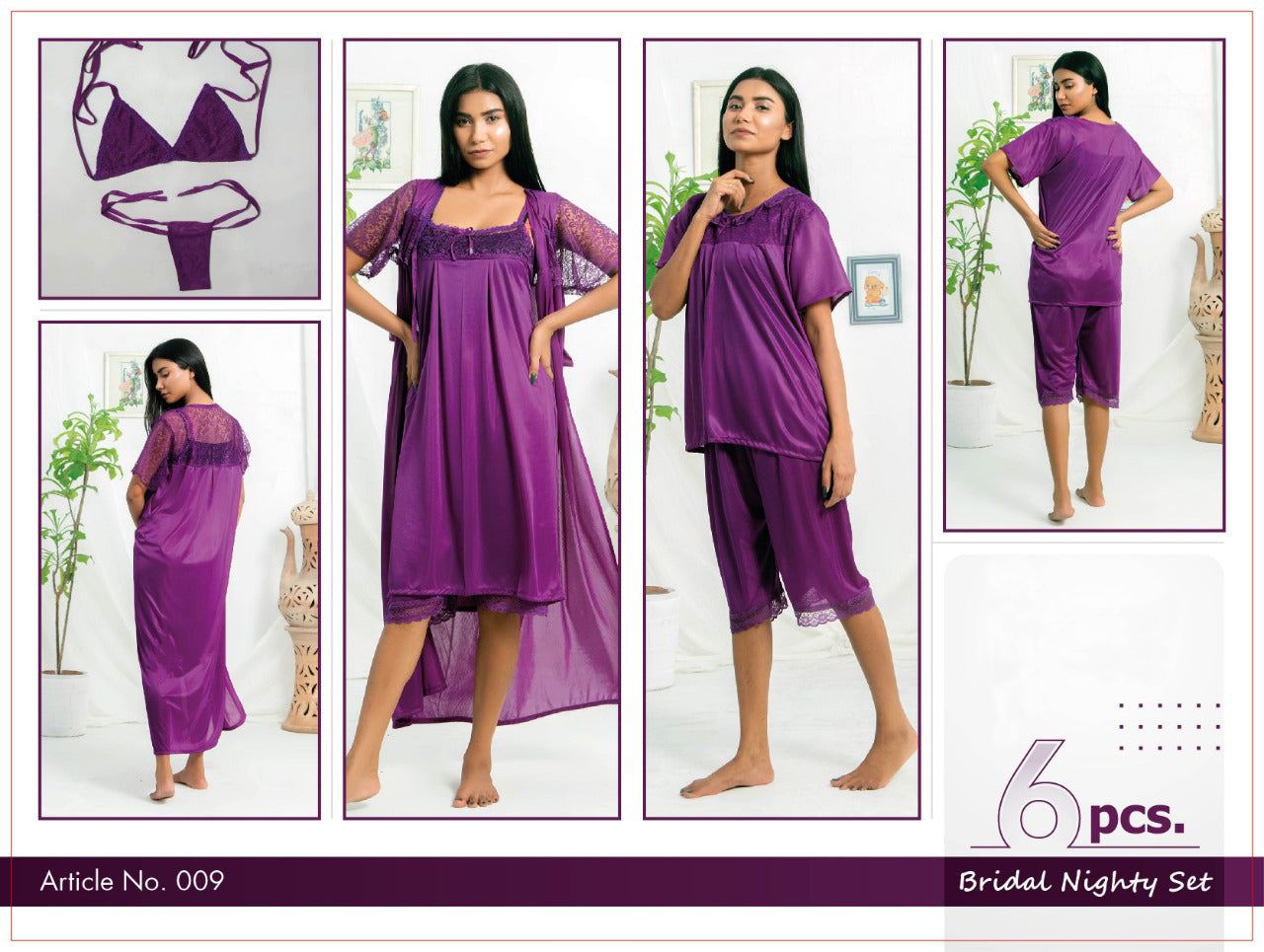 Femmeease - 6 Pcs Nighty Set - 009