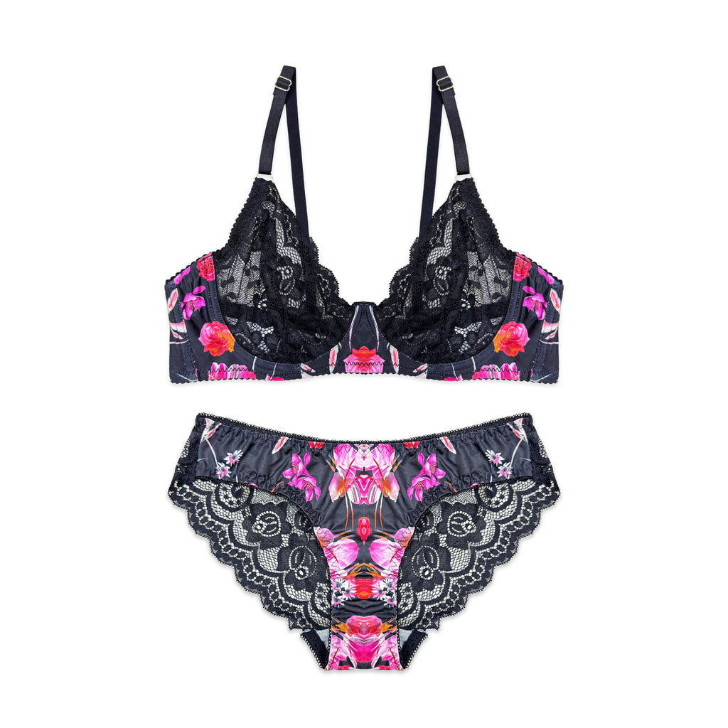 Rose Punch Non Padded Bra and Panty Set