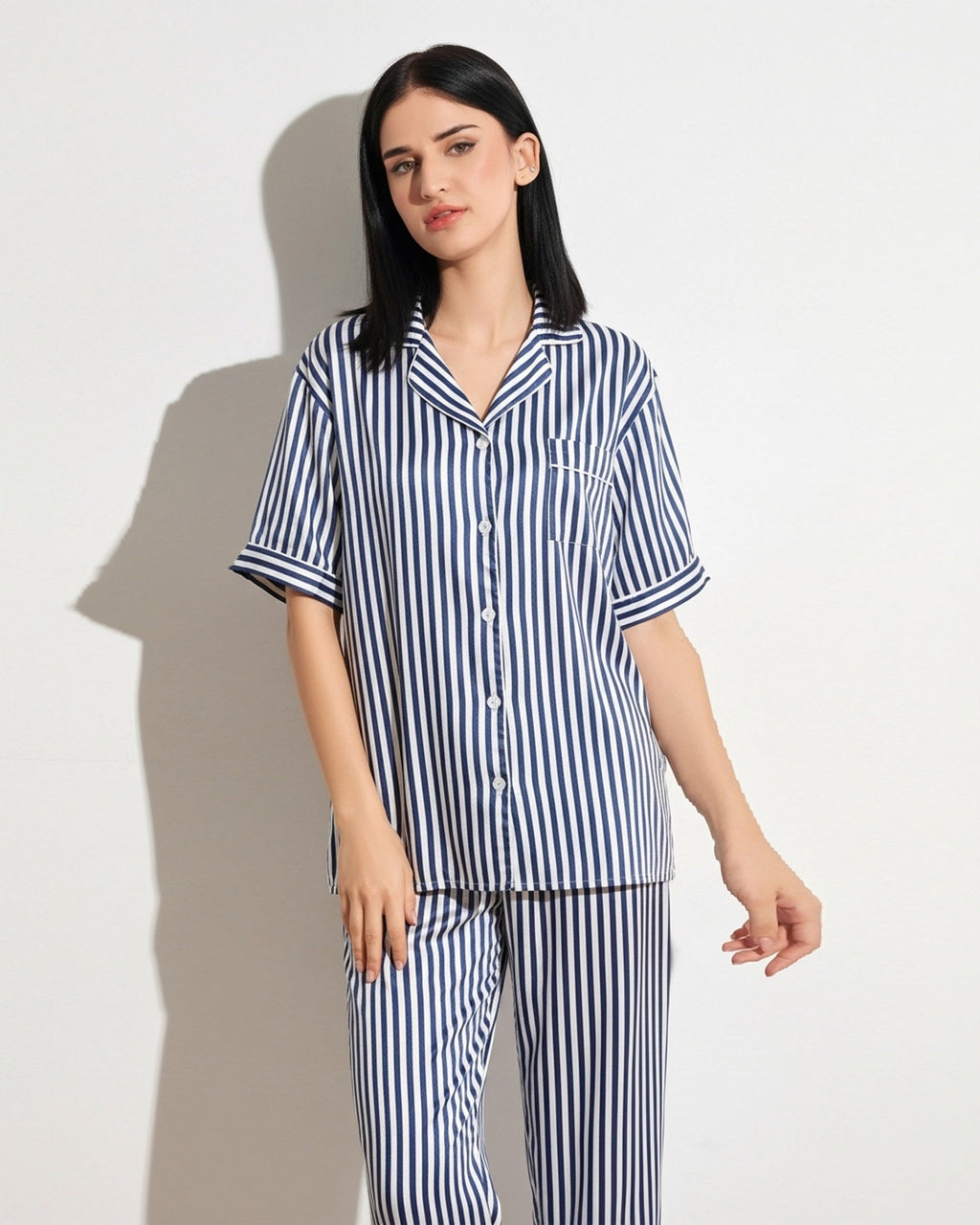 Linen Pajama Suit - Urban Stripes