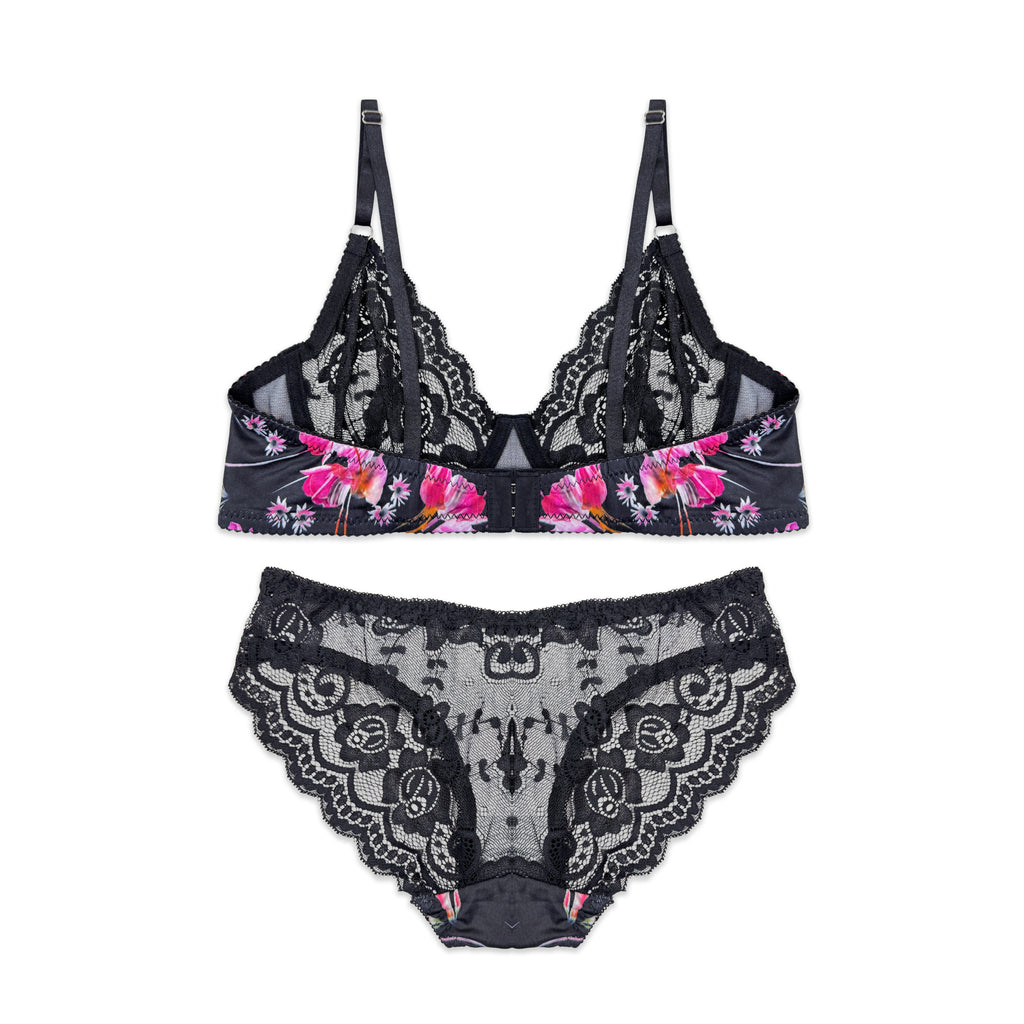 Rose Punch Non Padded Bra and Panty Set