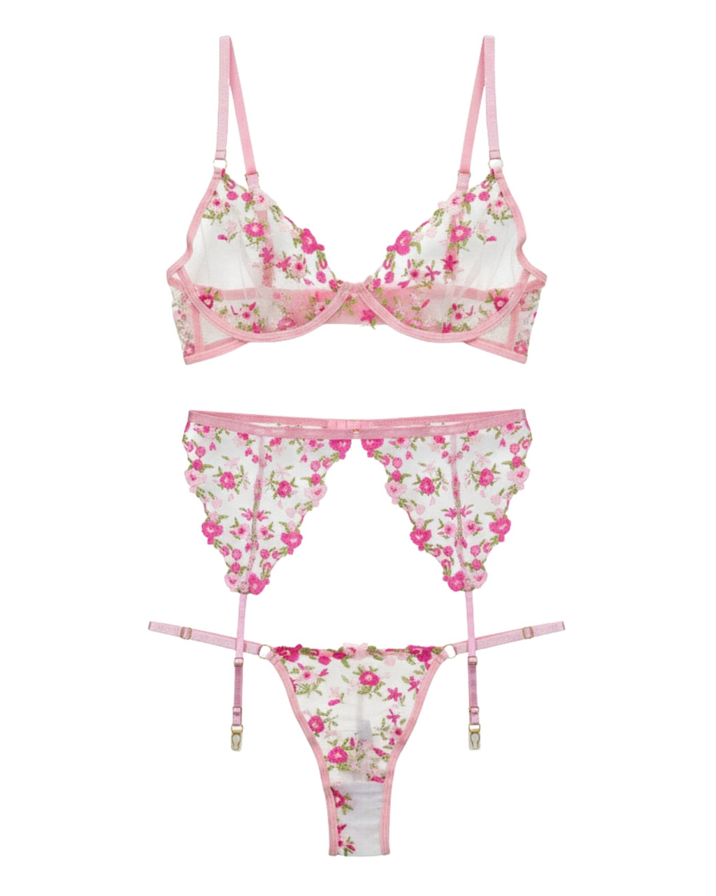 Garter Set - Blossom Muse - Pink
