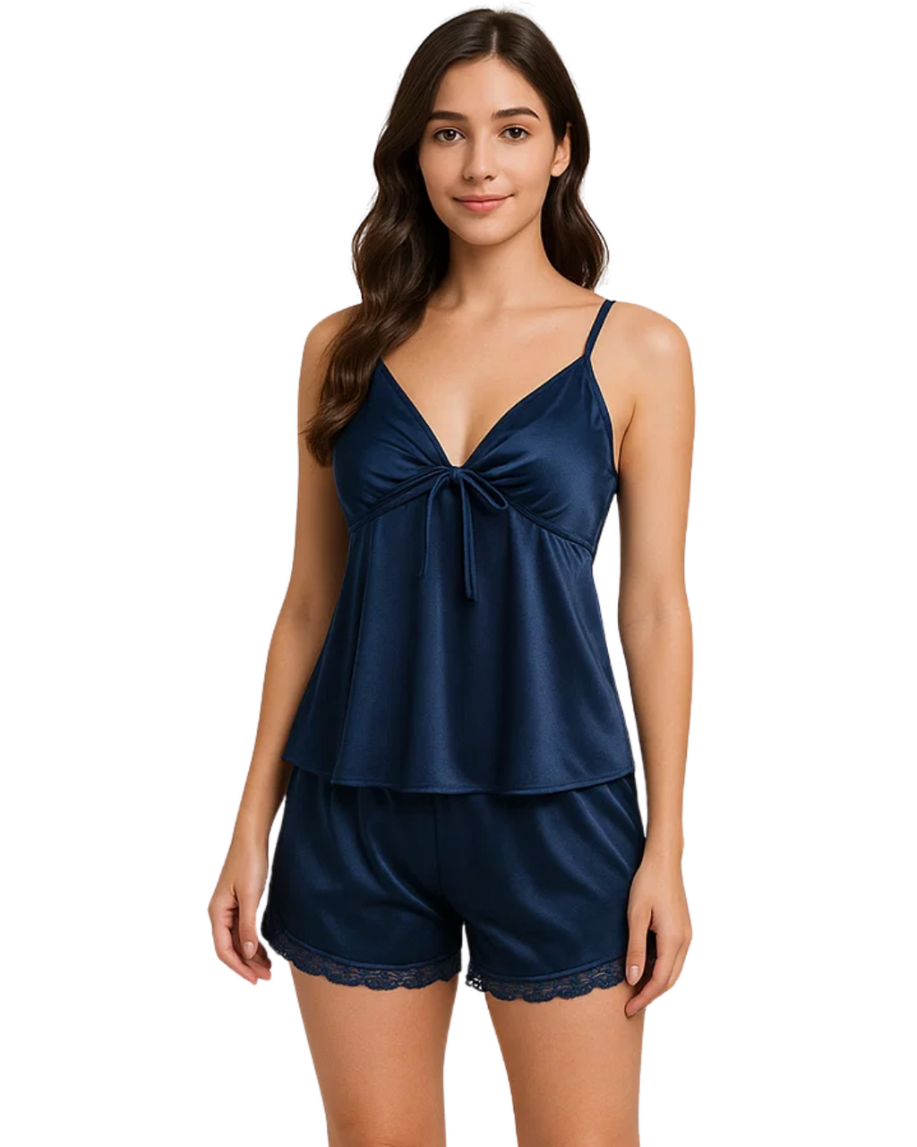 2 Piece Inner Top and Short Silk Cami Set