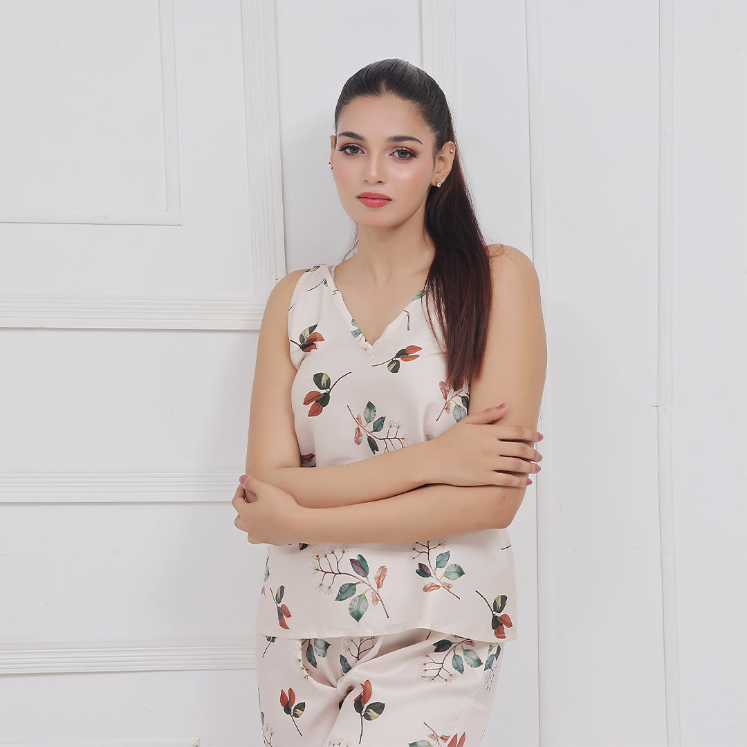 Spice Ceder Strap Jumpsuit Printed Floral Ash