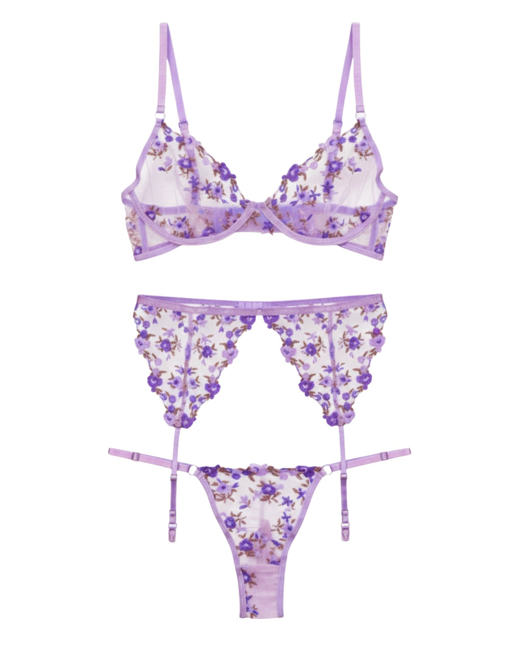 Garter Set - Blossom Muse - Purple