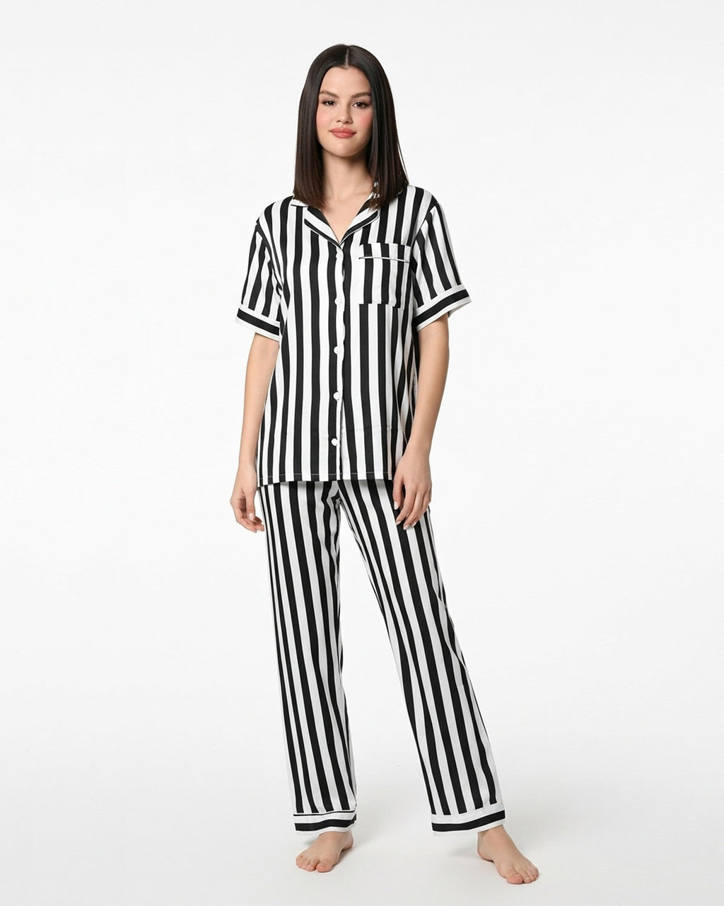 Linen Pajama Suit - Bold Stripes
