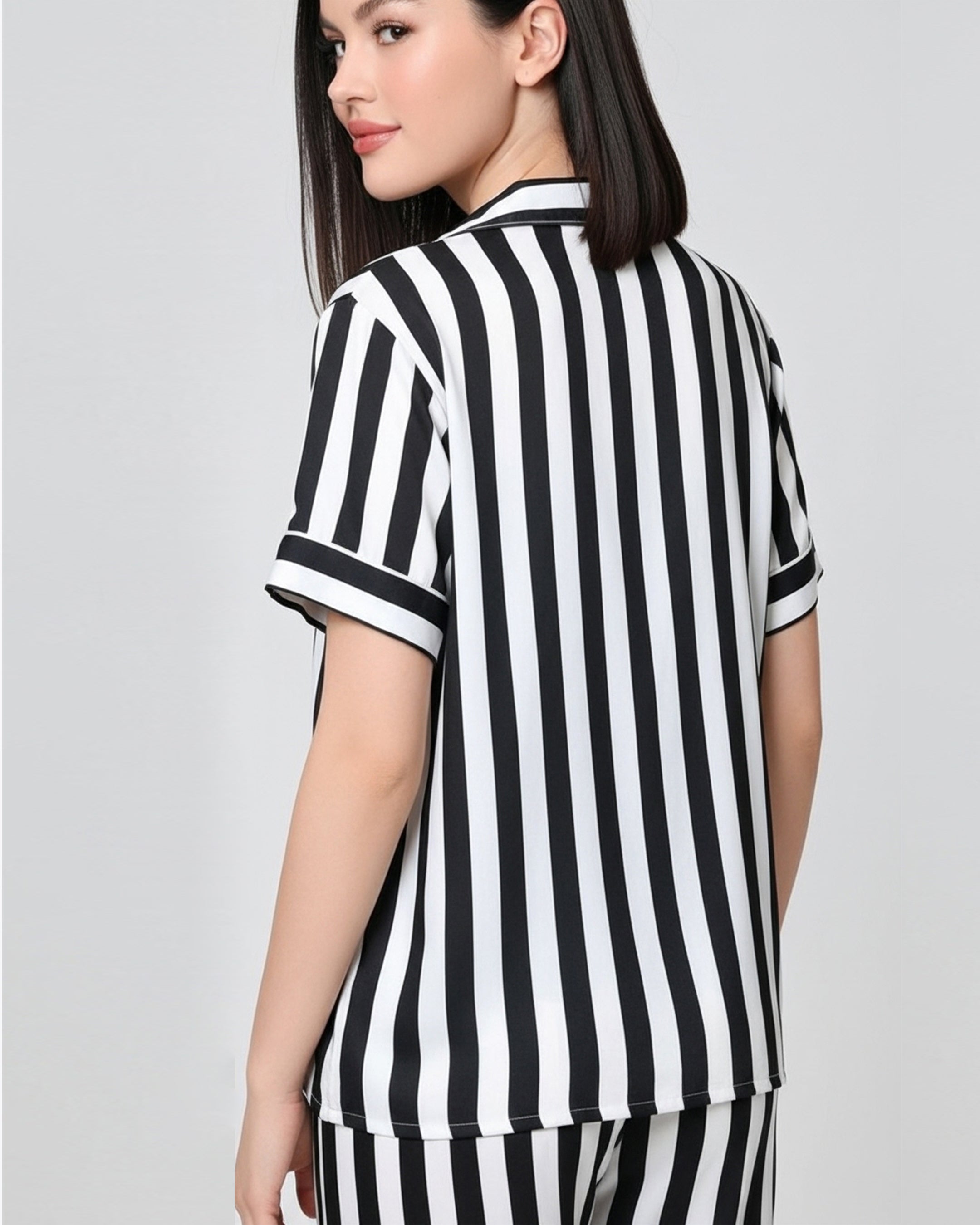 Linen Pajama Suit - Bold Stripes