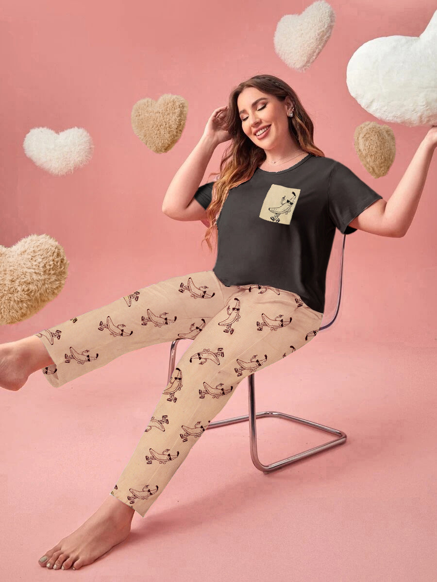 Femmeease - Printed Cotton PJ Set - N-4